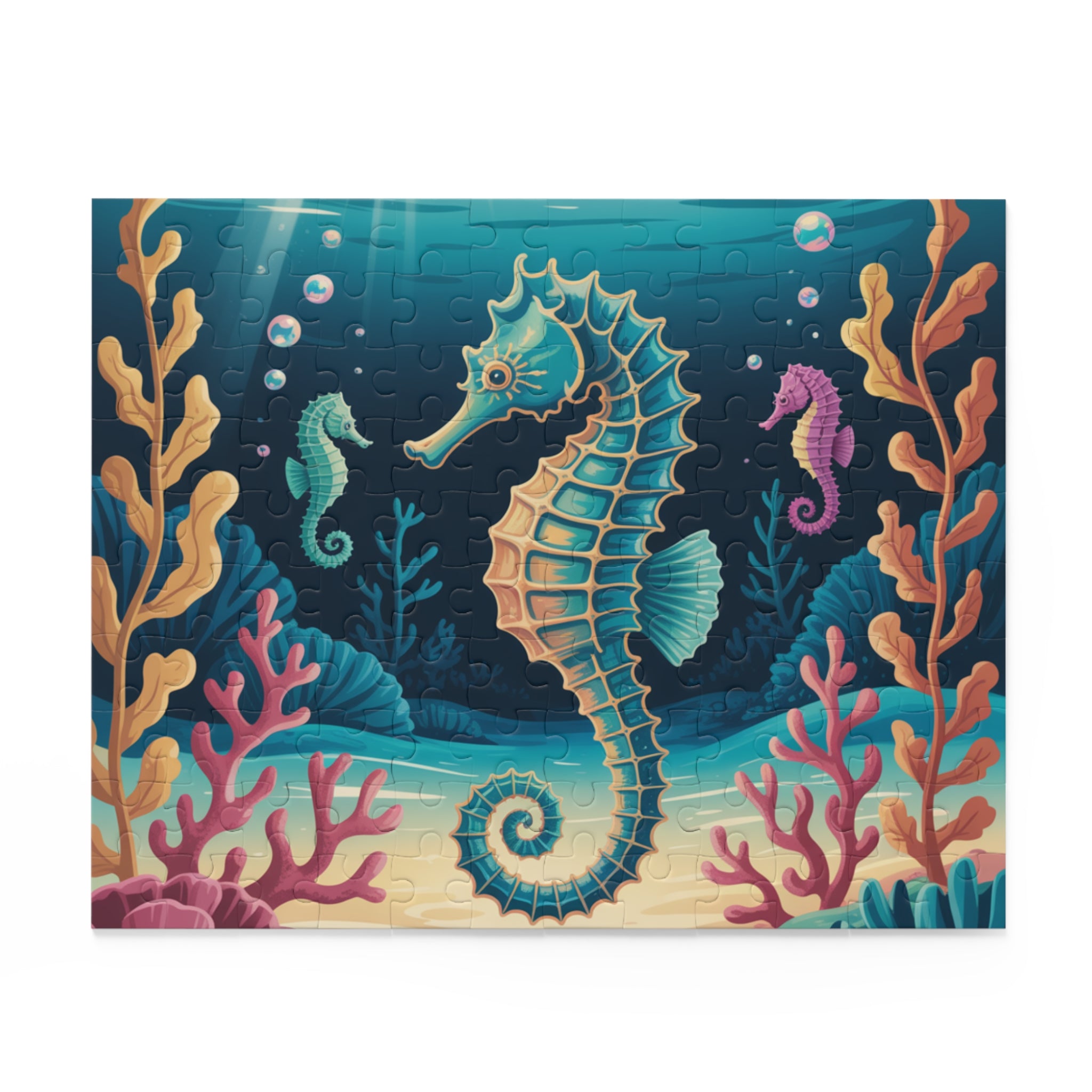 Seahorse Puzzle Adventure - Ocean-Themed 500-Piece Jigsaw, Marine Life Decor, Family Fun Activity, Perfect Gift for Kids & Adults