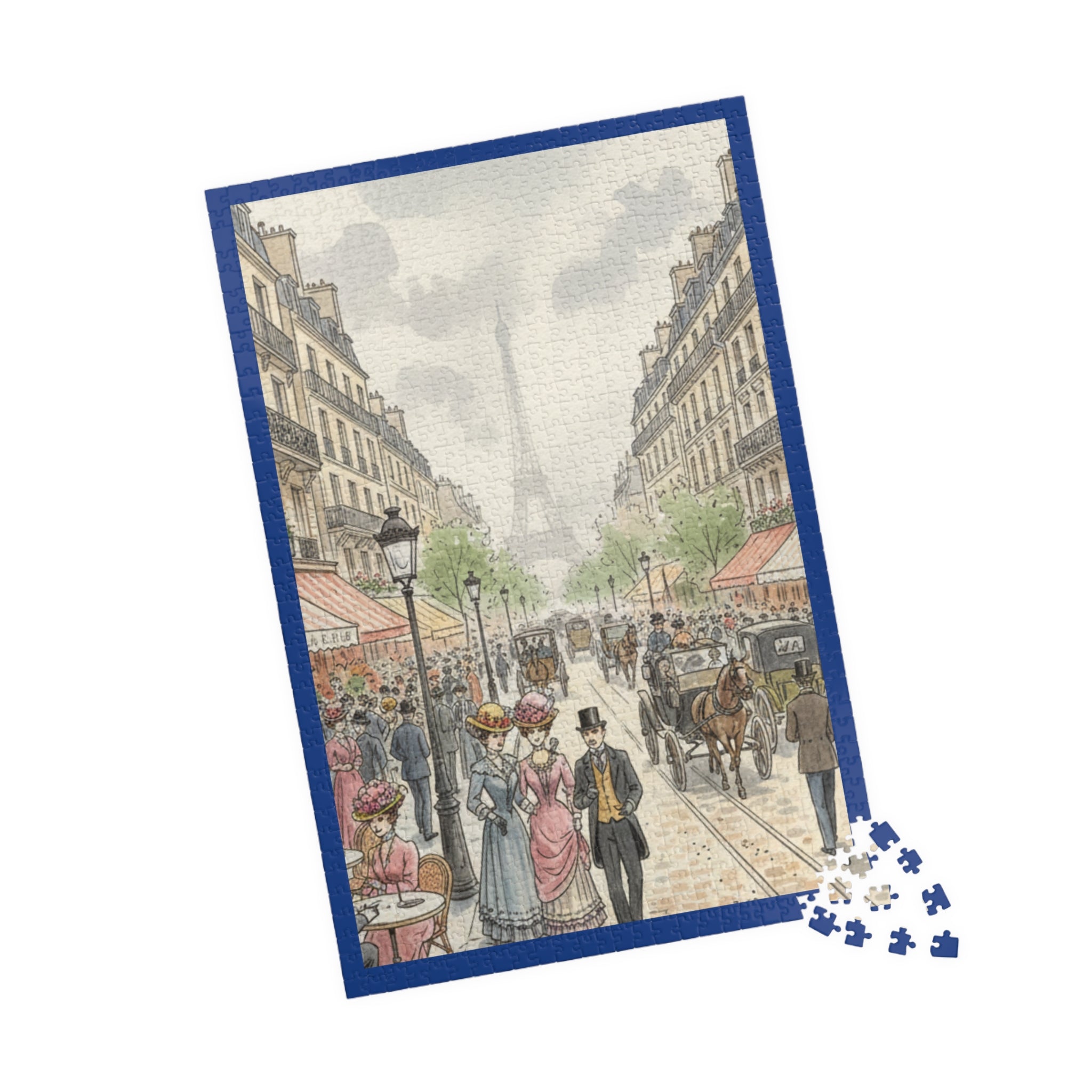 Parisian Street Scene Jigsaw Puzzle — Vintage Cityscape Puzzle (110–1014 pcs)