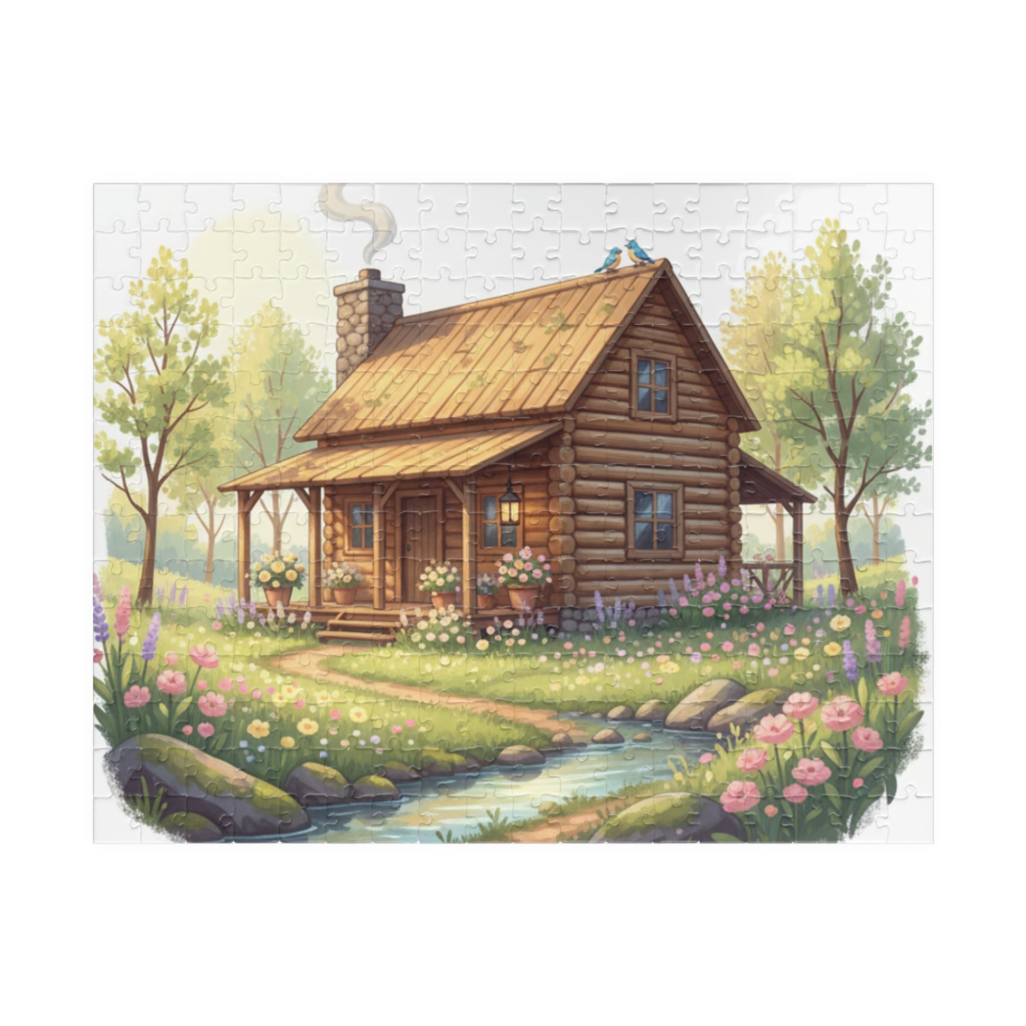 Cozy Cottage Creek Jigsaw Puzzle — Scenic 110/252/520/1014-Piece Puzzle