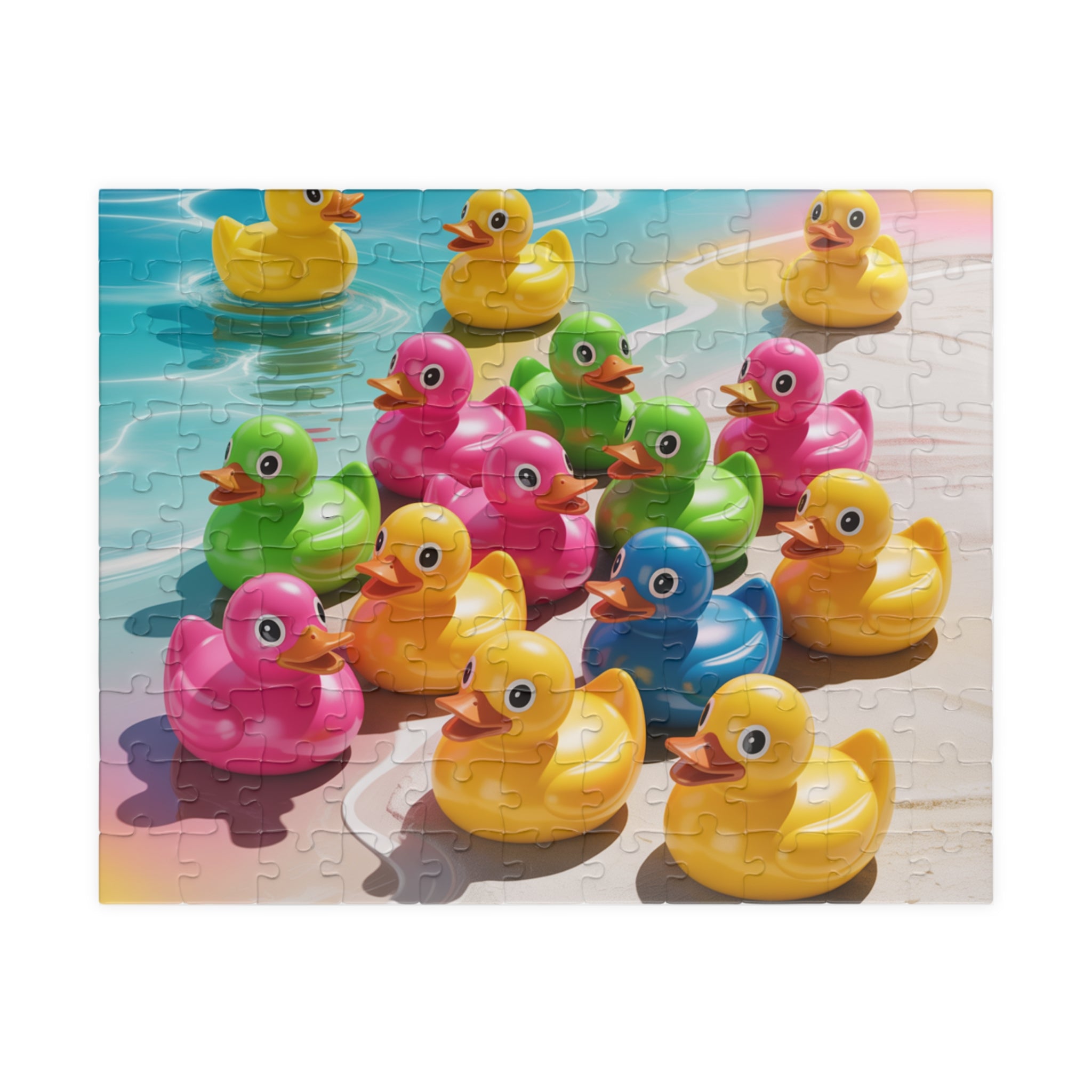 Colorful Rubber Duck Puzzle for Family Fun, Decorative Game, Kids Activity, Perfect Gift for Birthdays and Holidays, 110-1014 Piece
