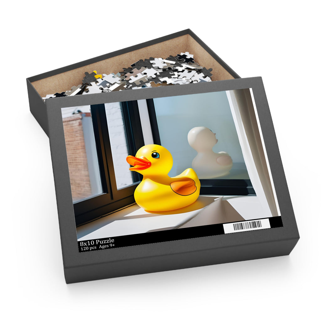 Rubber Duck Window Scene Jigsaw Puzzle — 120/252/500-Piece Fun Gift