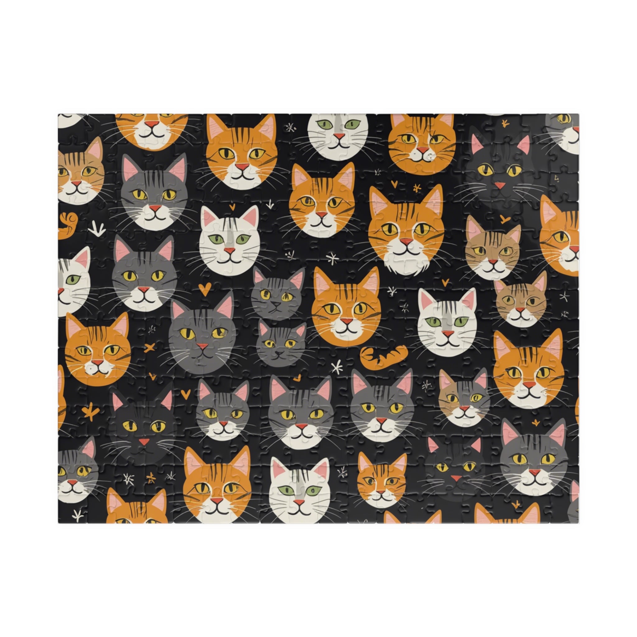 Cat Faces Jigsaw Puzzle — Cute Repeating Kitty Pattern
