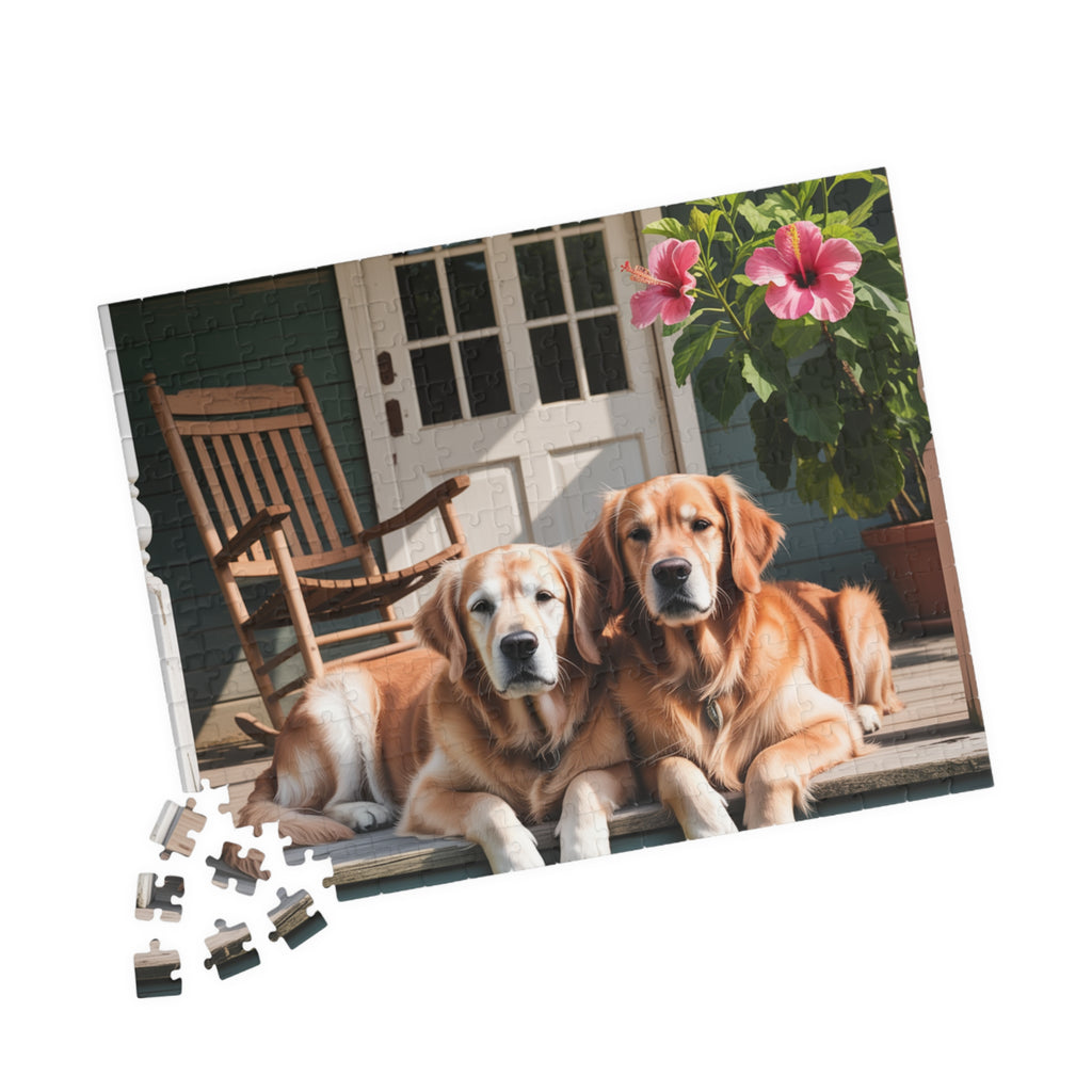 Porch Dogs Puzzle, Family Game Night Activity, Pet Lover Gift, Home Decor, Relaxing Hobby, 110-1014 Piece Options