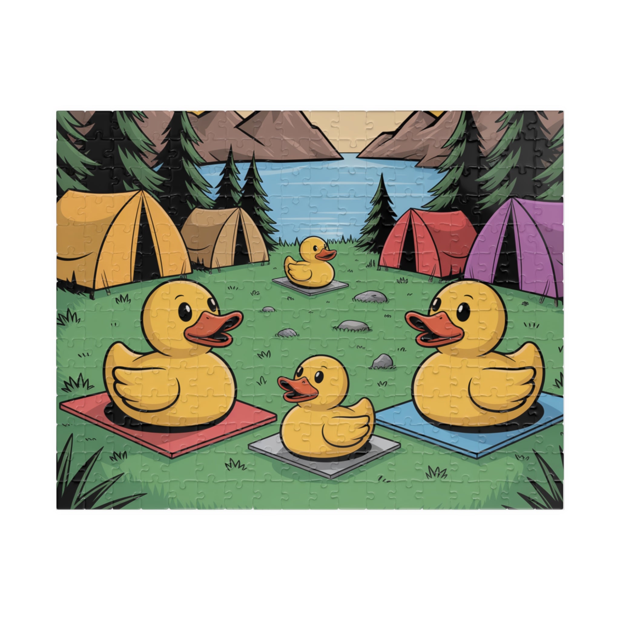 Camping Duck Puzzle - Fun Family Challenge, 110/252/520/1014-pieces, Outdoor Entertainment, Children's Activity, Unique Gift