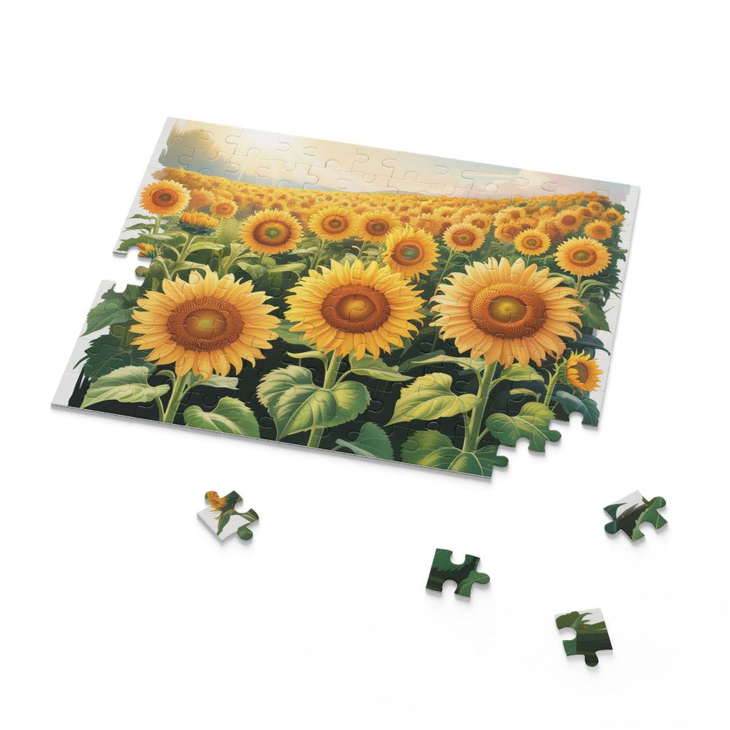 Sunflower Field Puzzle —  (Bright Yellow Floral Scene)