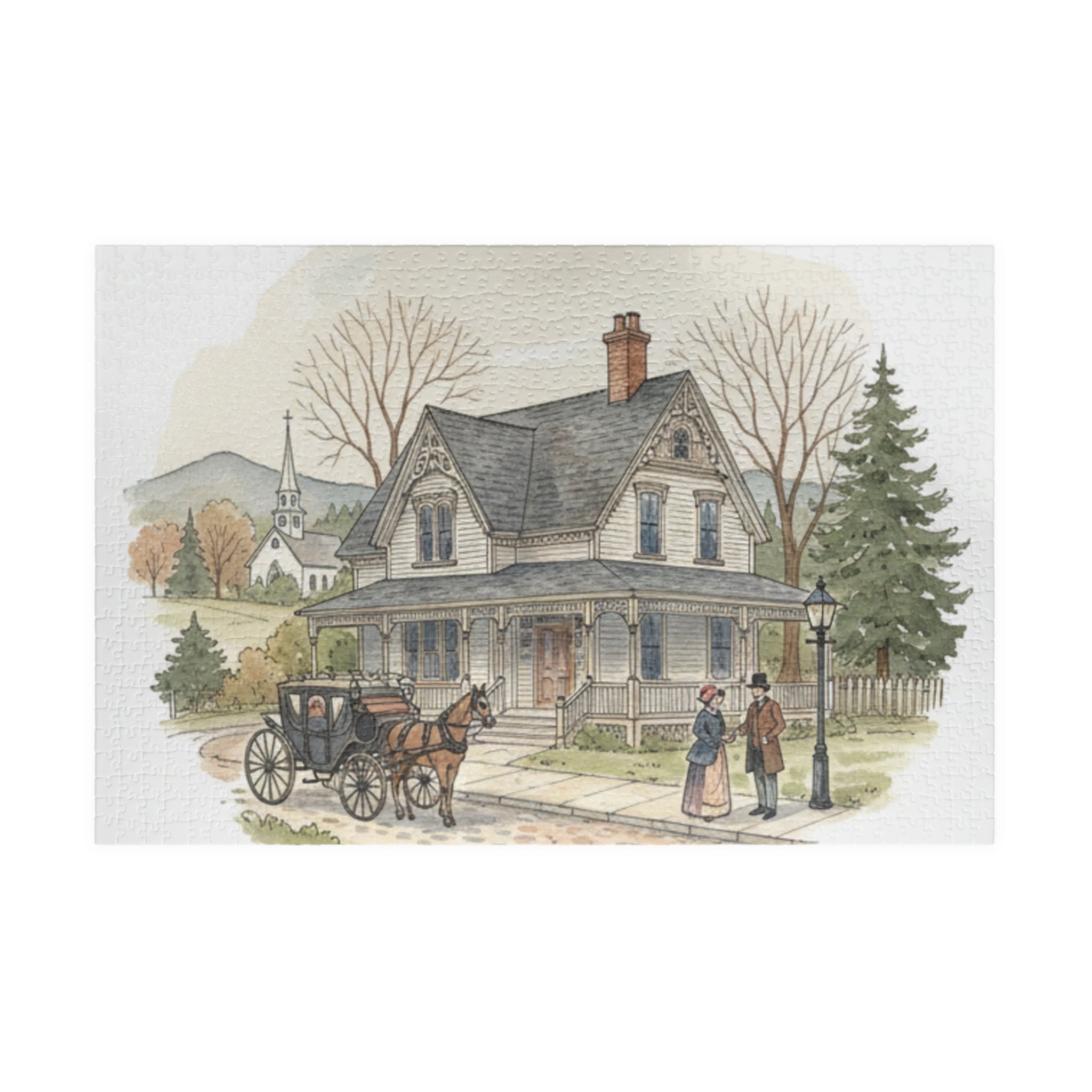 Vintage Cottage Scene Puzzle (110, 252, 520, 1014-piece)