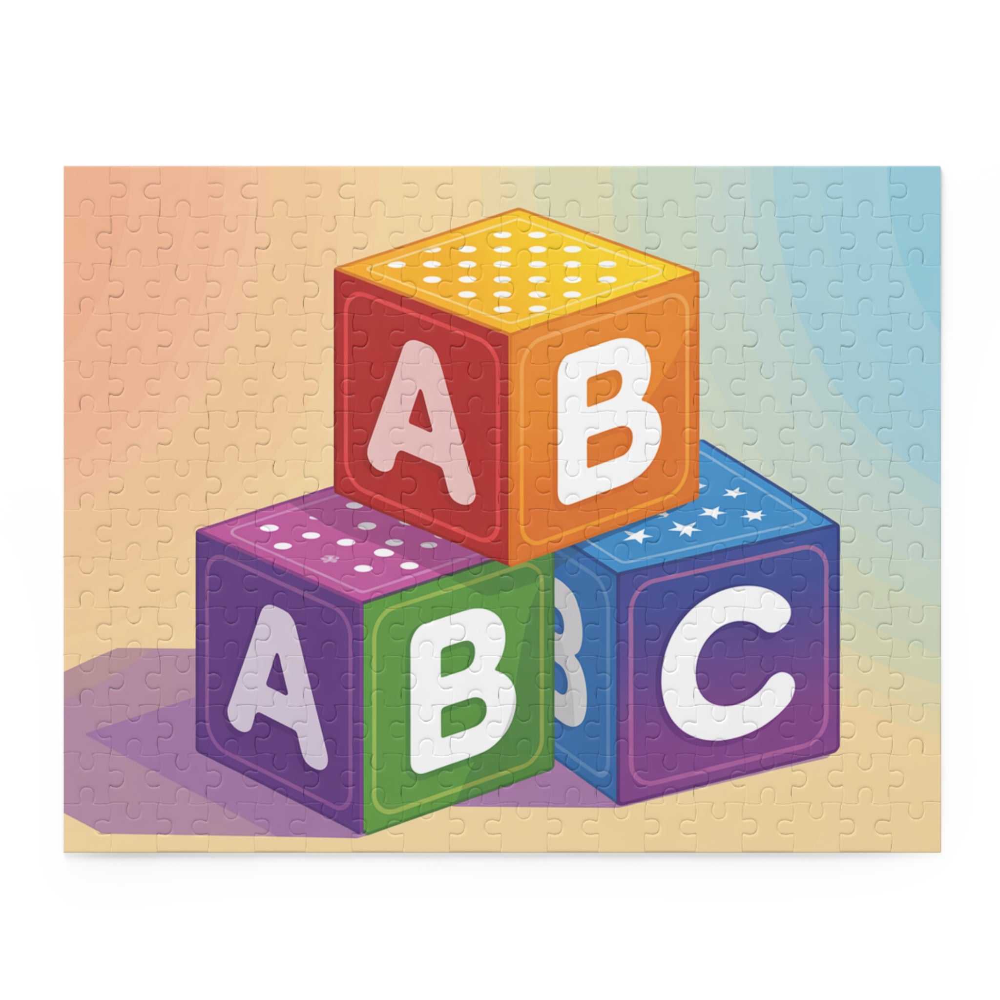 Colorful ABC Blocks Puzzle for Kids, Educational Game, Family Fun Activity, Birthday Gift, Toddler Learning Toy