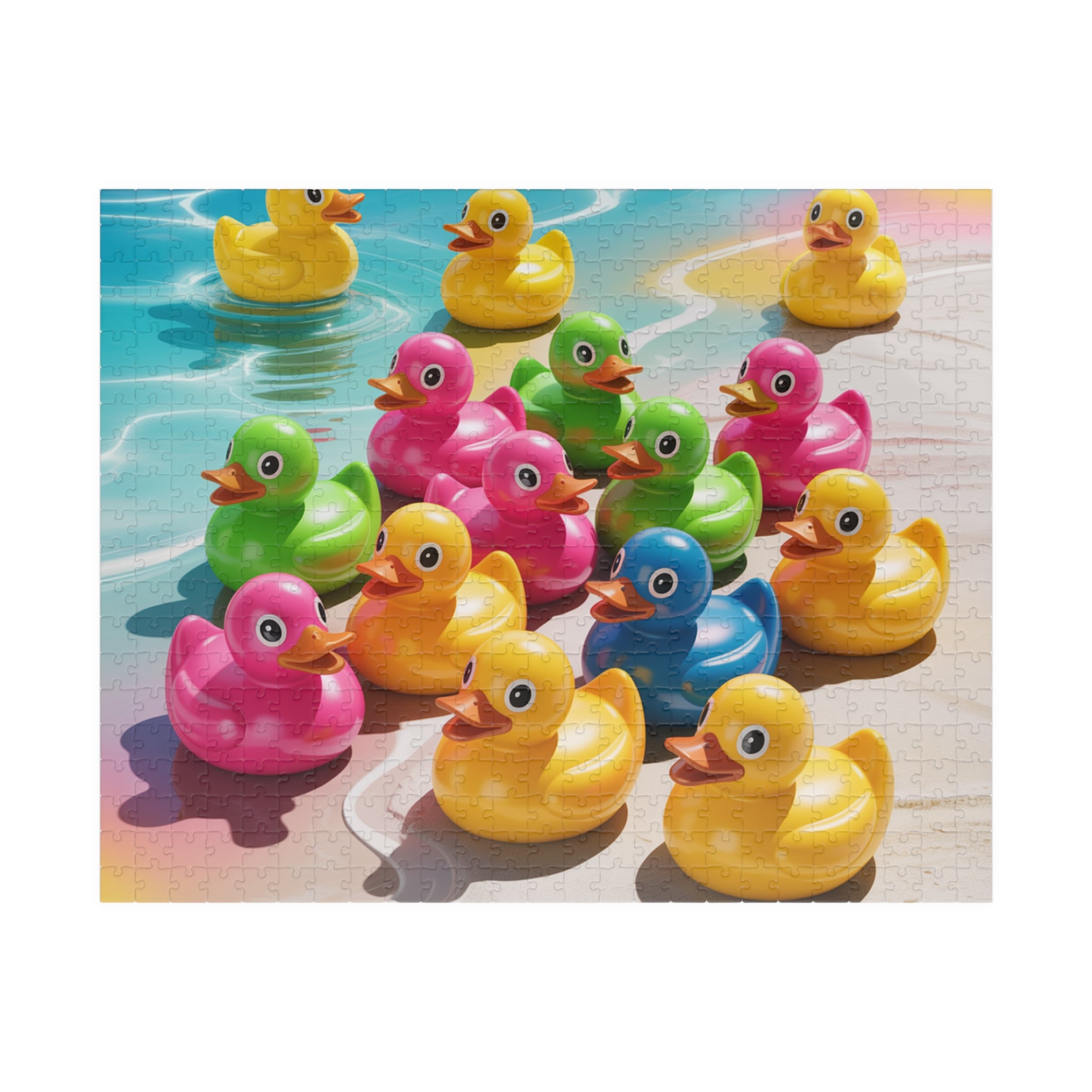 Colorful Rubber Duck Puzzle for Family Fun, Decorative Game, Kids Activity, Perfect Gift for Birthdays and Holidays, 110-1014 Piece