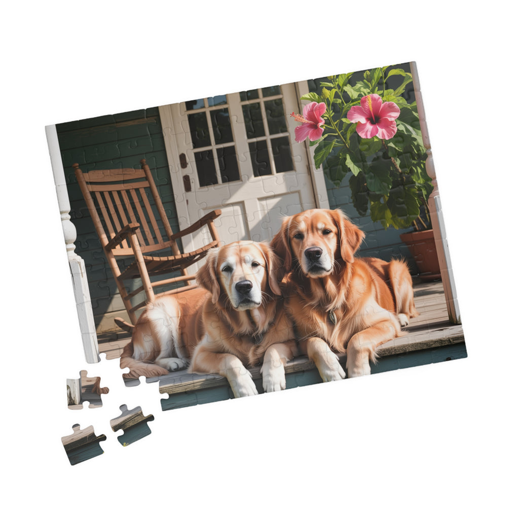 Porch Dogs Puzzle, Family Game Night Activity, Pet Lover Gift, Home Decor, Relaxing Hobby, 110-1014 Piece Options