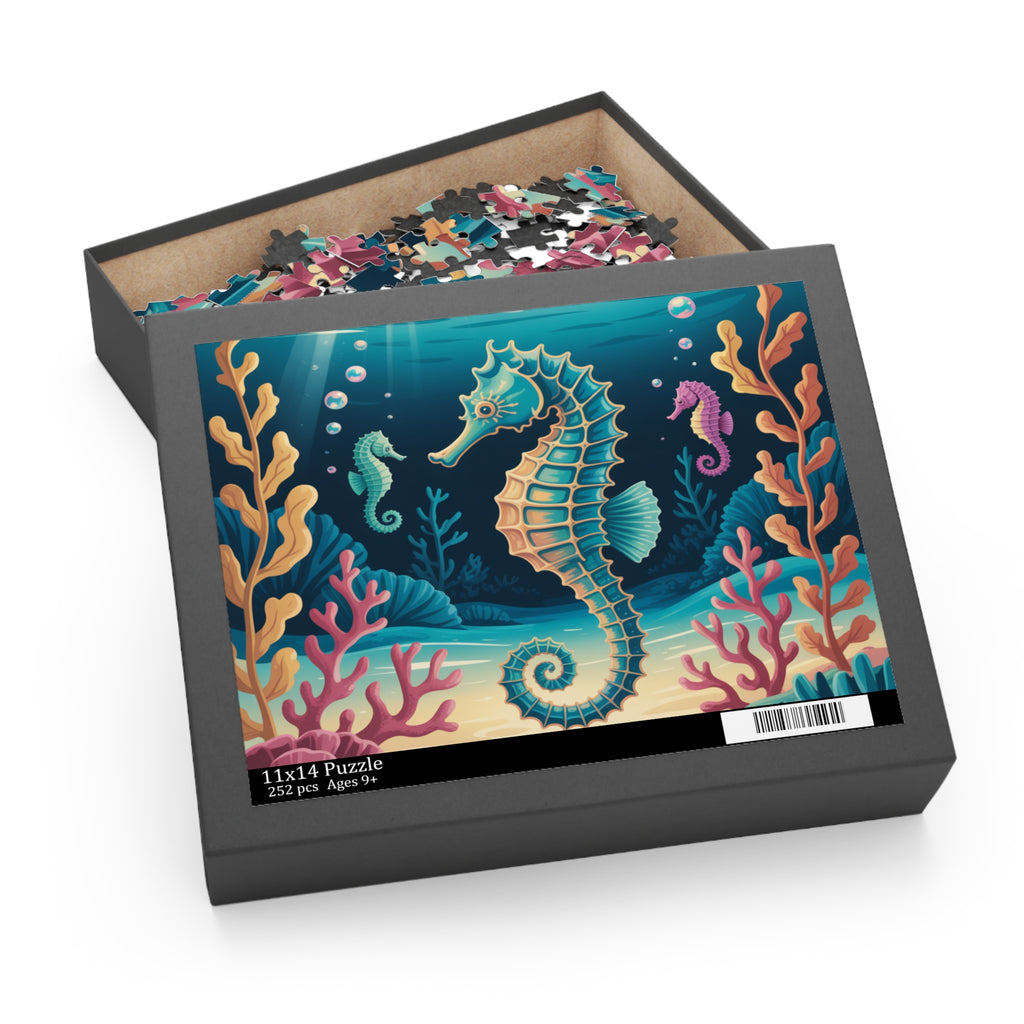 Seahorse Puzzle Adventure - Ocean-Themed 500-Piece Jigsaw, Marine Life Decor, Family Fun Activity, Perfect Gift for Kids & Adults