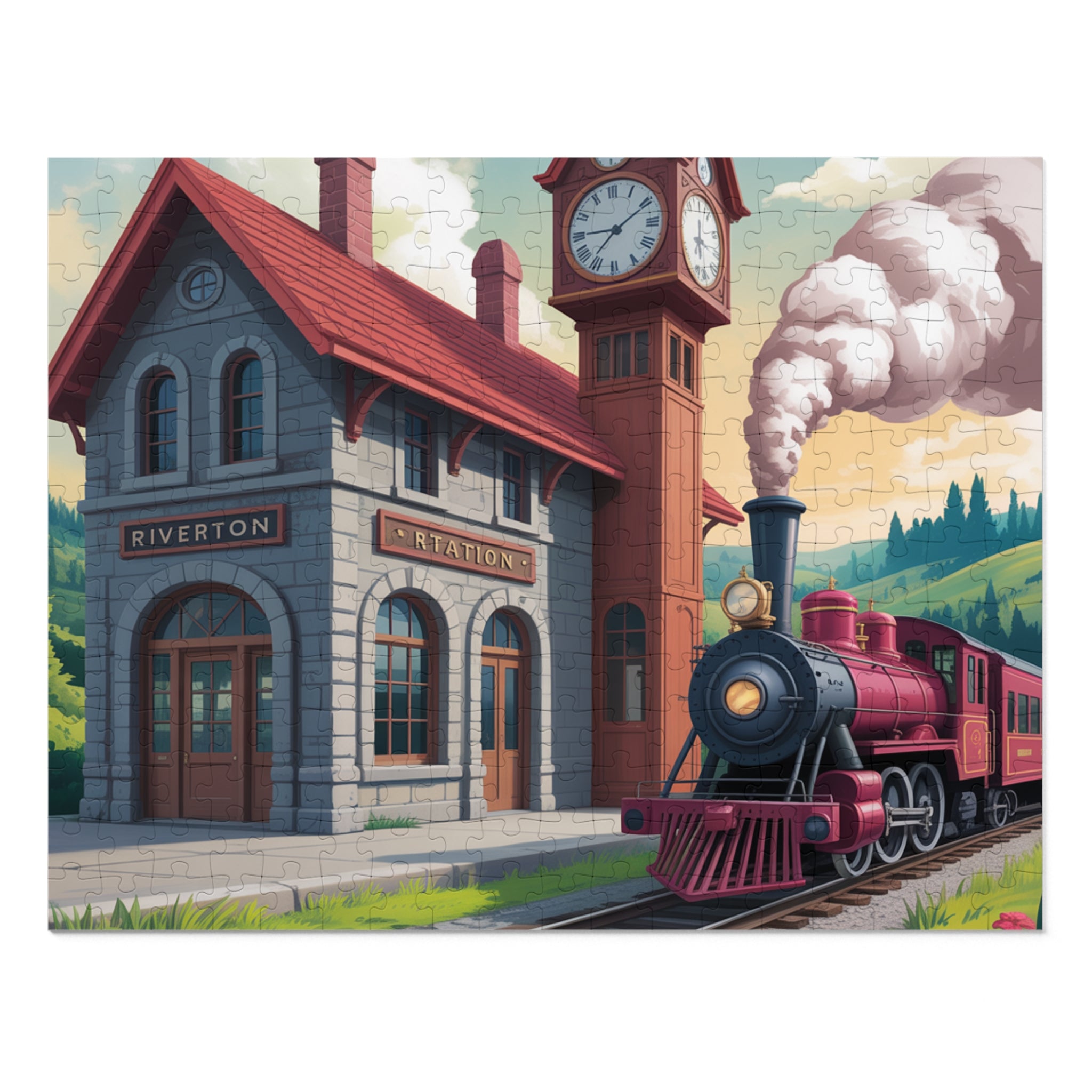 Vintage Train Jigsaw Puzzle with Tin - Perfect Gift for Puzzle Lovers, Family Game Night, Home Decor, Train Enthusiasts, Kids' Activity
