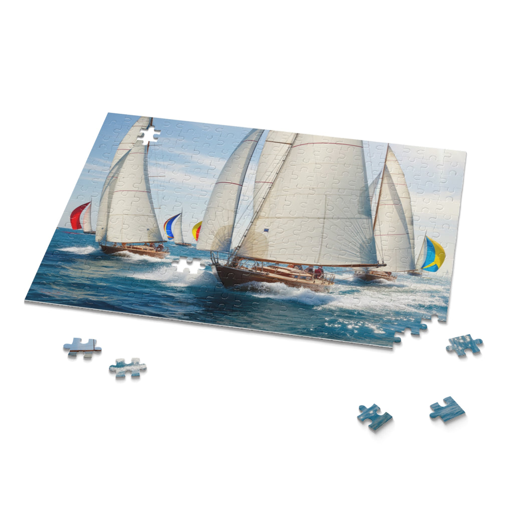 Sailing Regatta Jigsaw Puzzle — Ocean Sailboat Puzzle (120/252/500 Piece)