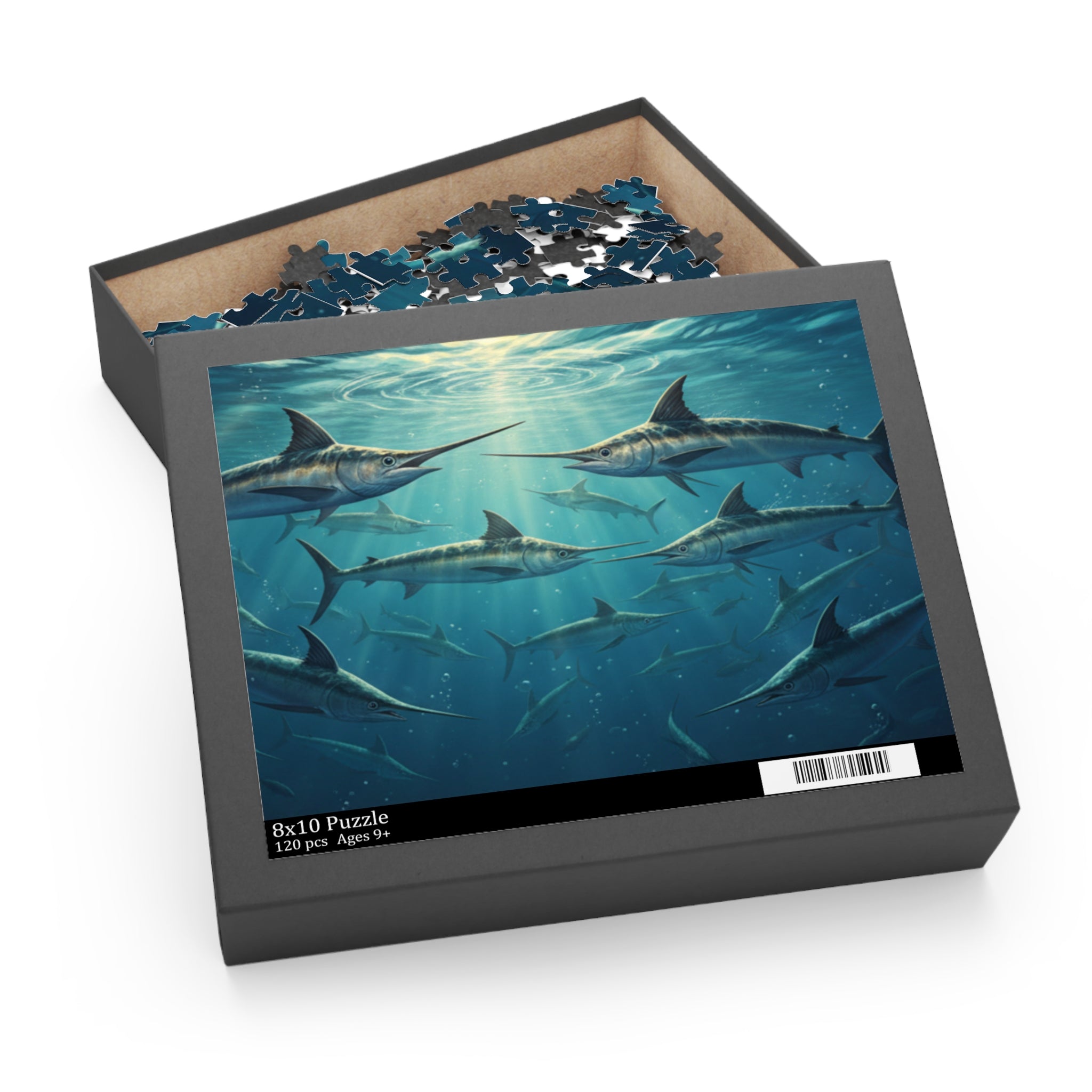 Swordfish Shoal Puzzle — Ocean Marine Life Jigsaw (120/252/500 Pieces)