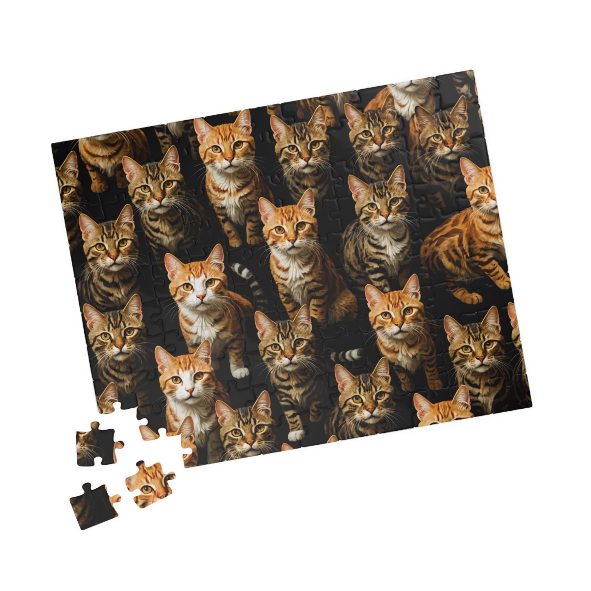 Cat Mosaic Jigsaw Puzzle — Orange Tabby Pattern