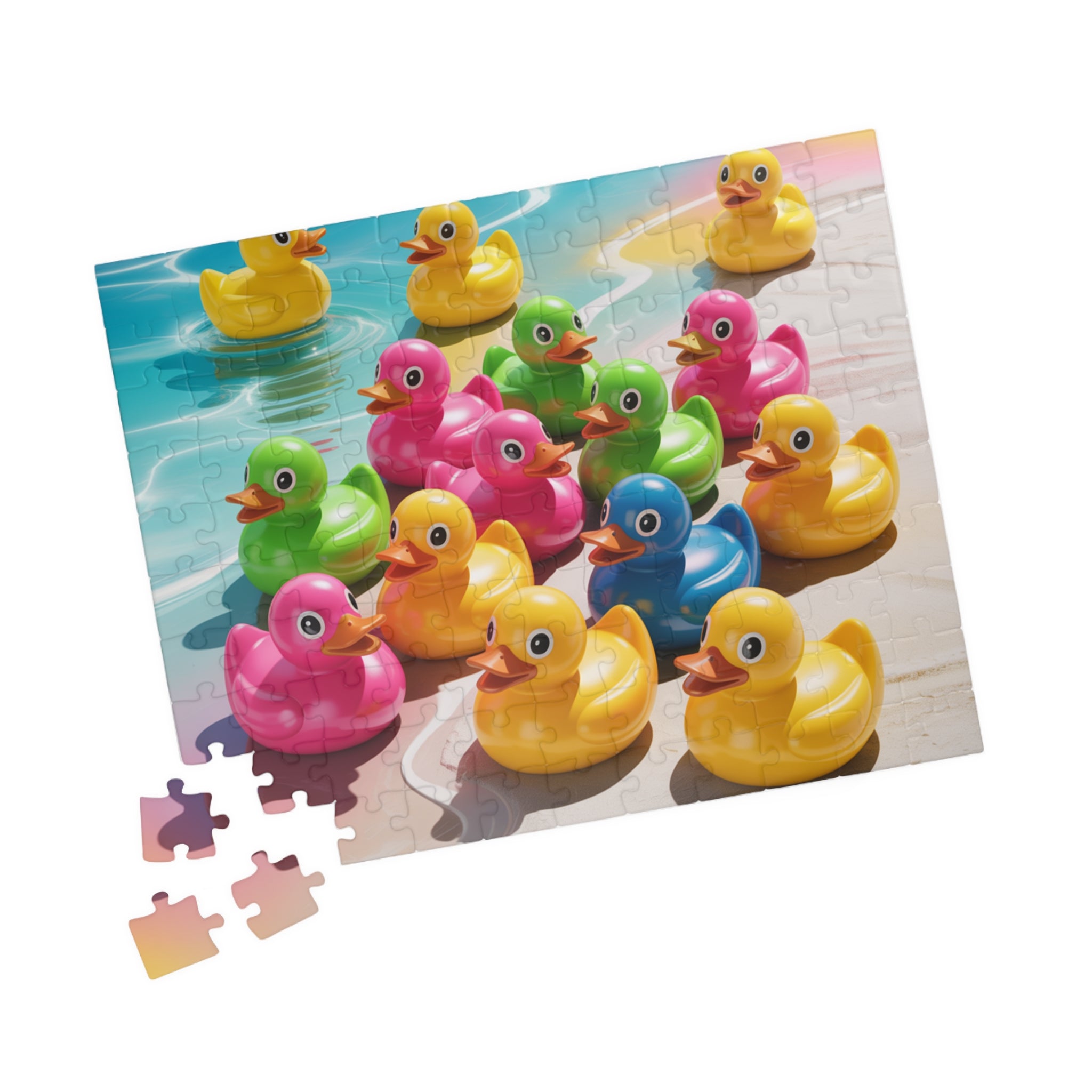 Colorful Rubber Duck Puzzle for Family Fun, Decorative Game, Kids Activity, Perfect Gift for Birthdays and Holidays, 110-1014 Piece