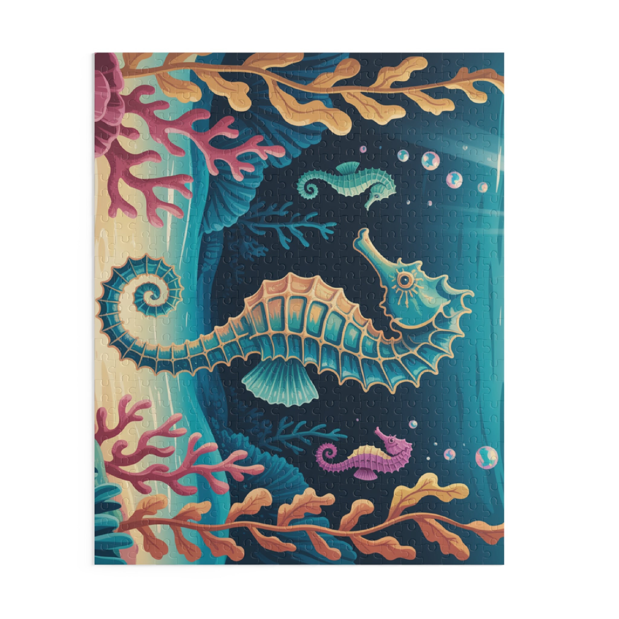 Seahorse Puzzle Adventure - Ocean-Themed 500-Piece Jigsaw, Marine Life Decor, Family Fun Activity, Perfect Gift for Kids & Adults