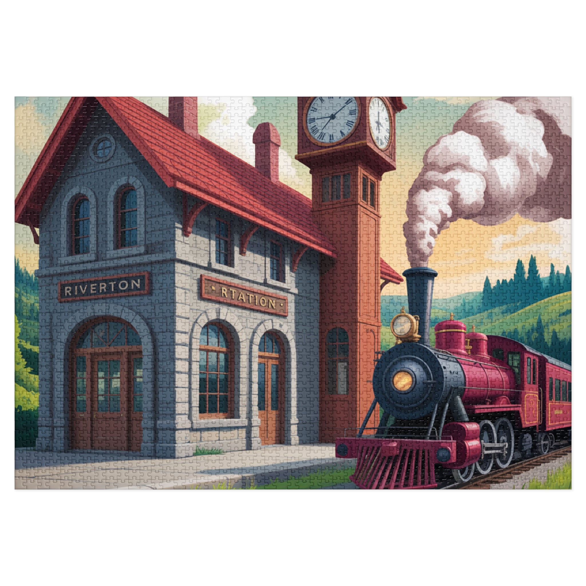 Vintage Train Jigsaw Puzzle with Tin - Perfect Gift for Puzzle Lovers, Family Game Night, Home Decor, Train Enthusiasts, Kids' Activity