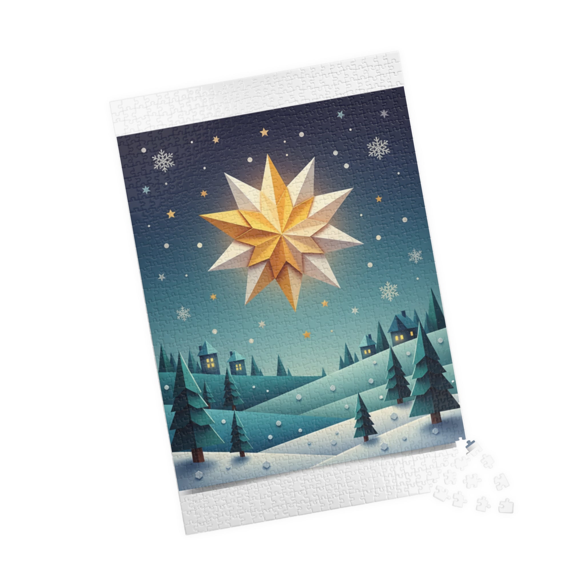 Starry Winter Night Puzzle — Scenic Christmas Jigsaw (110–1014 pcs)