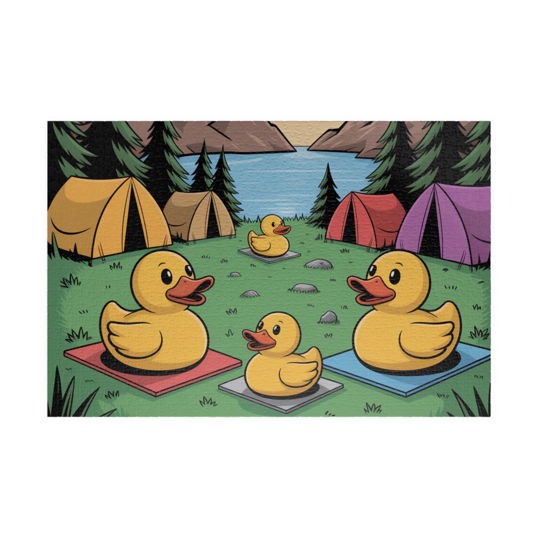Camping Duck Puzzle - Fun Family Challenge, 110/252/520/1014-pieces, Outdoor Entertainment, Children's Activity, Unique Gift