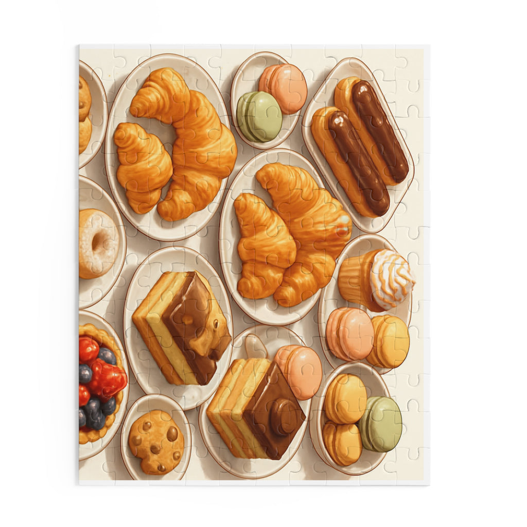 Bakery Pastries Puzzle — Croissants, Macarons & Desserts Jigsaw