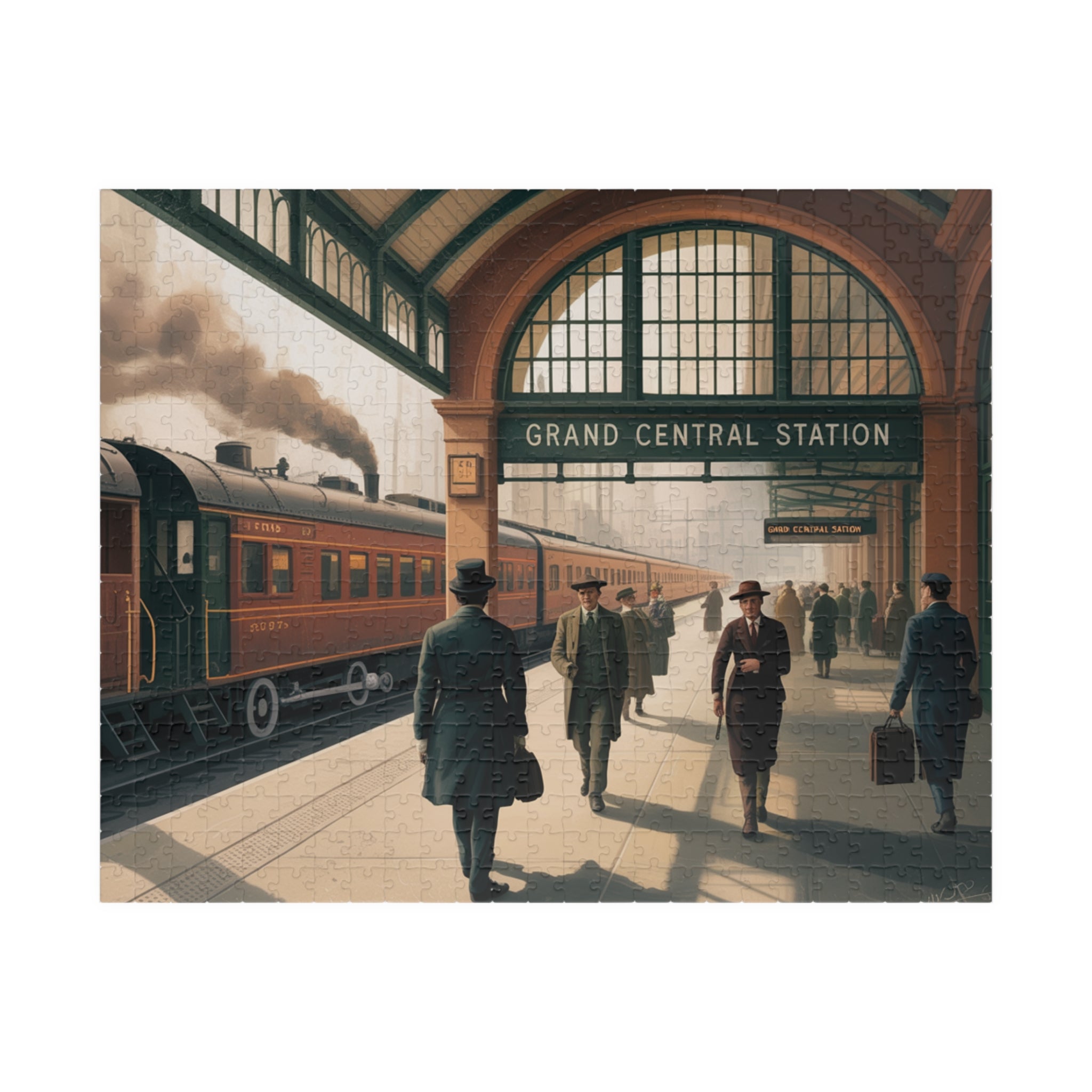 Vintage Grand Central Station Puzzle | 110, 252, 520, 1014-piece | Train Lovers Gift, Family Activity, Home Decor