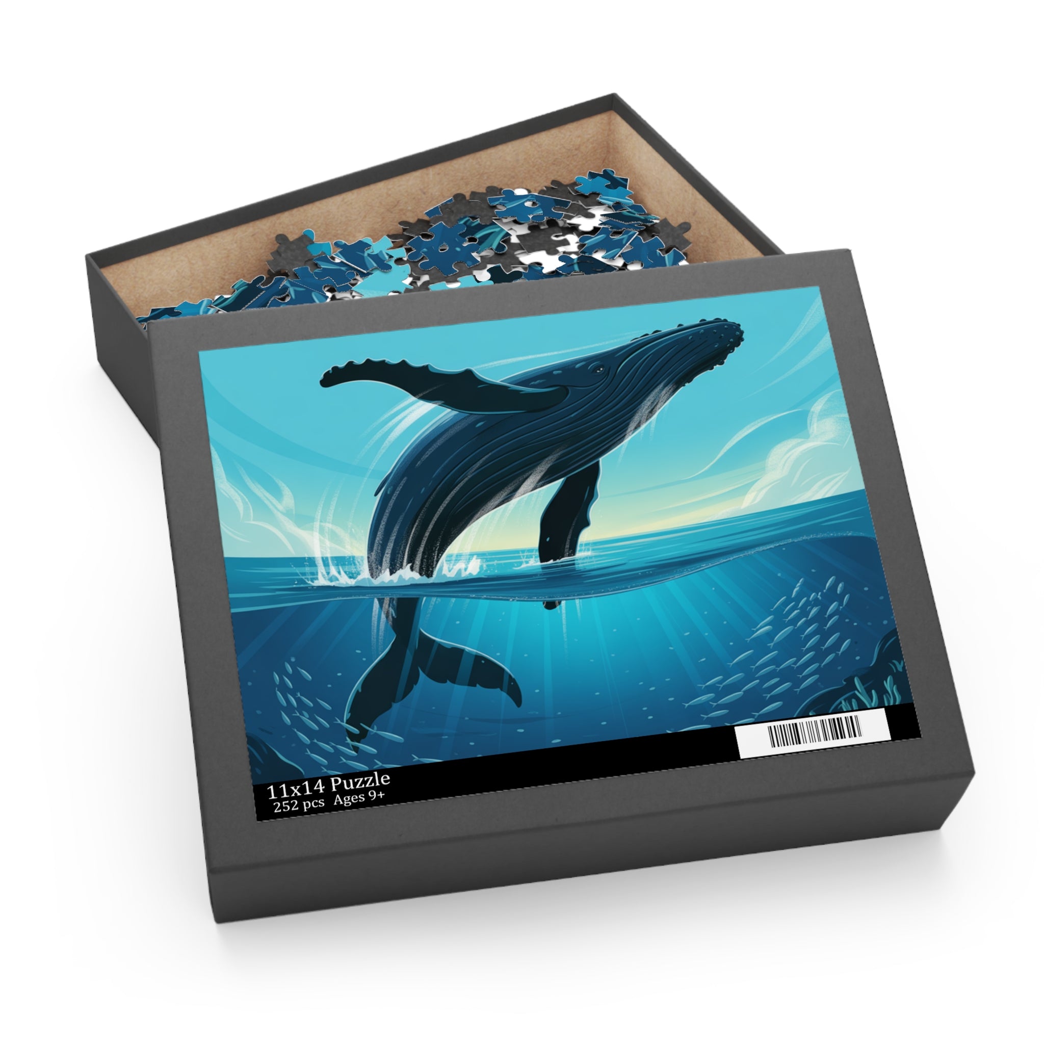 Whale Puzzle Adventure | 120, 252, 500-Piece Jigsaw Puzzles, Ocean Lovers Gift, Stress Relief Activity, Family Fun, Unique Home Decor