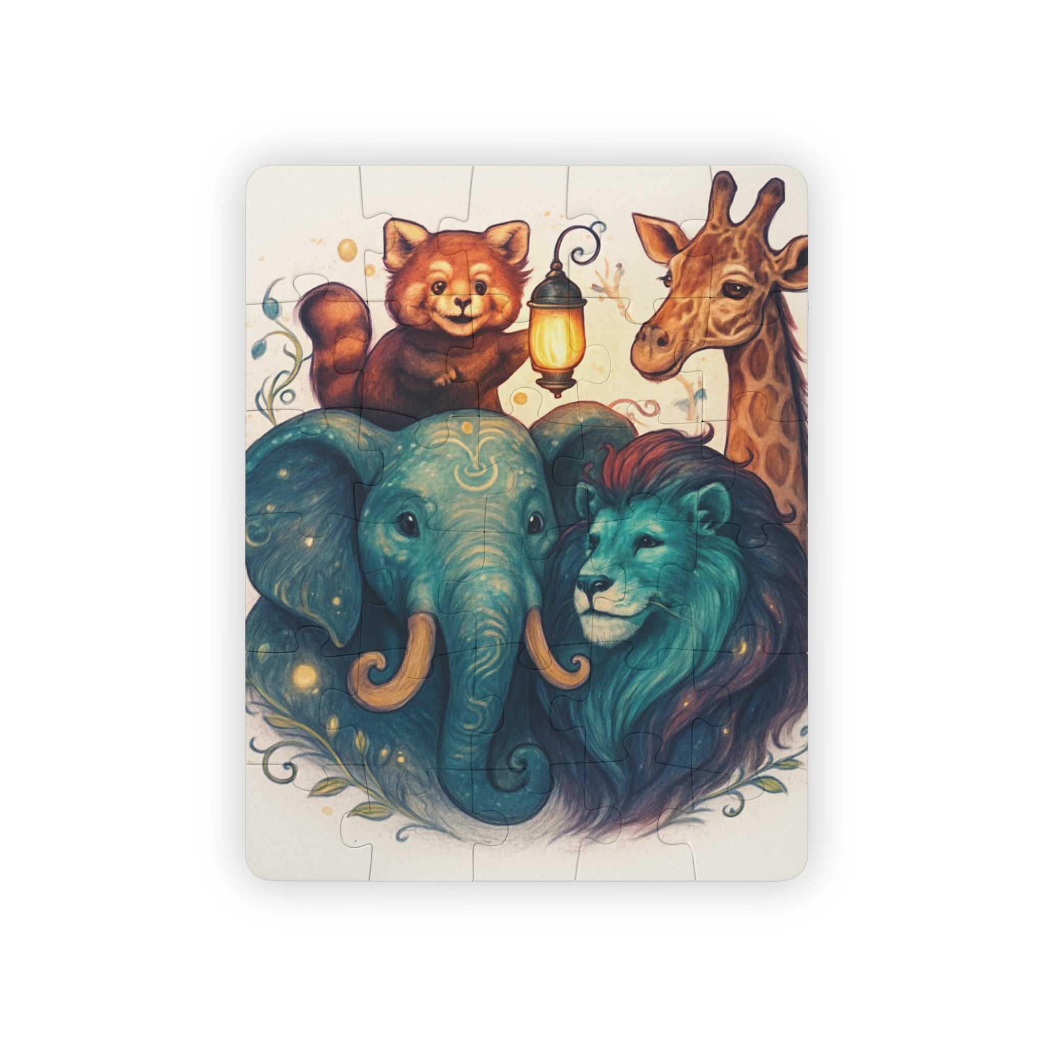 Royal Wild Friends 30-Piece Kids Puzzle — Elephant, Lion, Giraffe & Red Panda