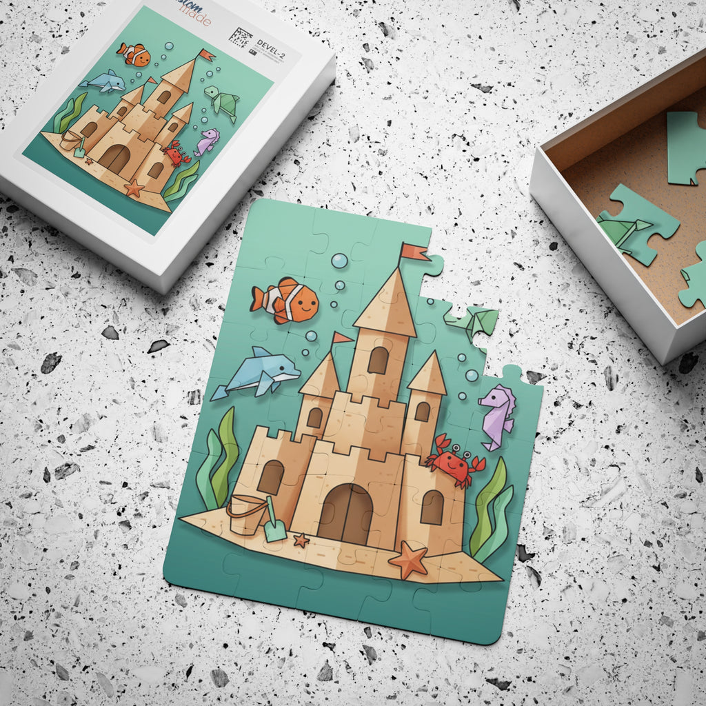 Sandcastle & Sea Creatures Wooden Jigsaw for KIds