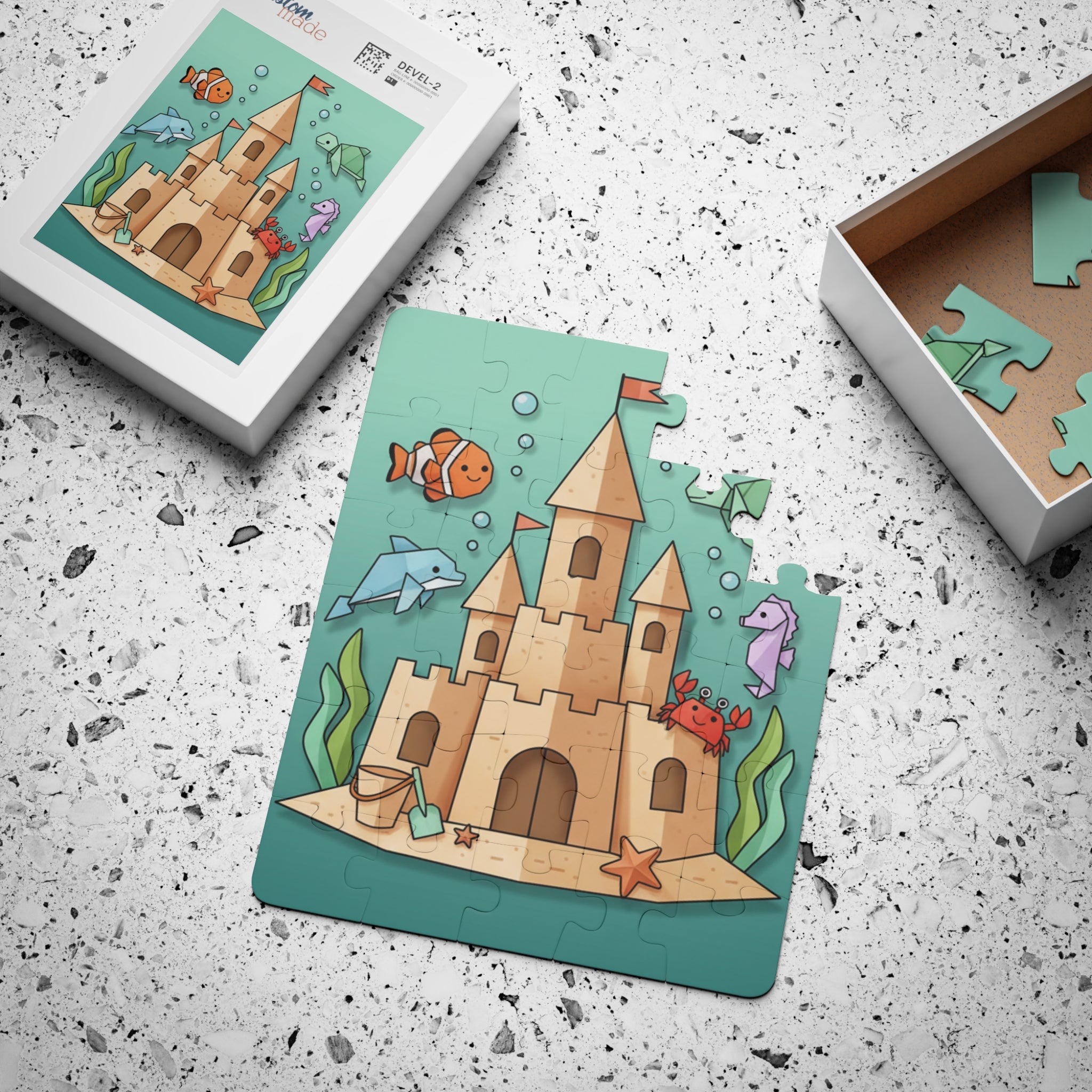 Sandcastle & Sea Creatures Wooden Jigsaw for KIds