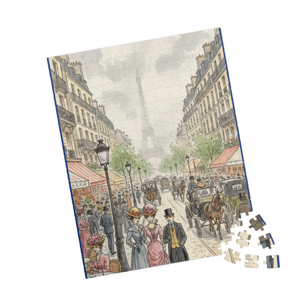 Parisian Street Scene Jigsaw Puzzle — Vintage Cityscape Puzzle (110–1014 pcs)
