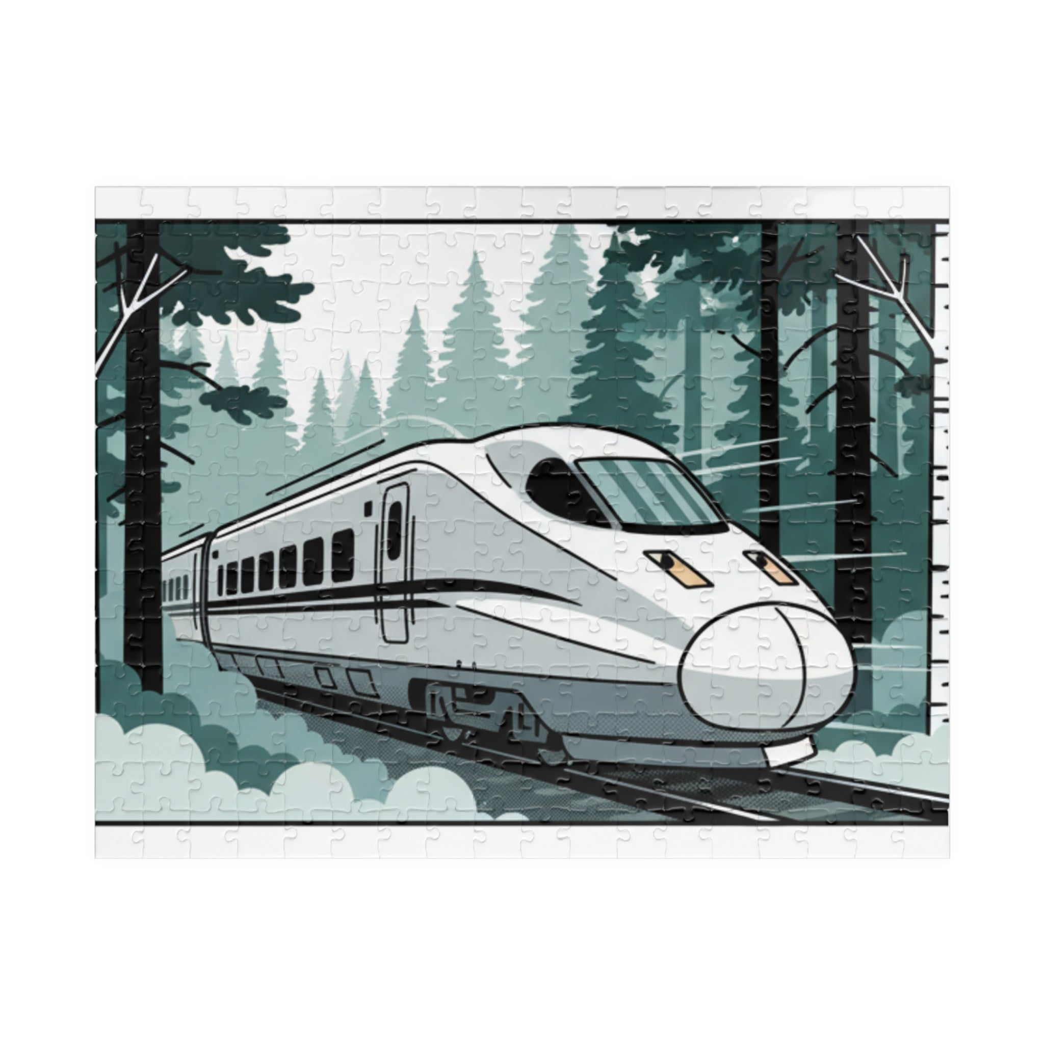 High-Speed Train Puzzle — Scenic Forest Train Jigsaw (110/252/520/1014 pcs)
