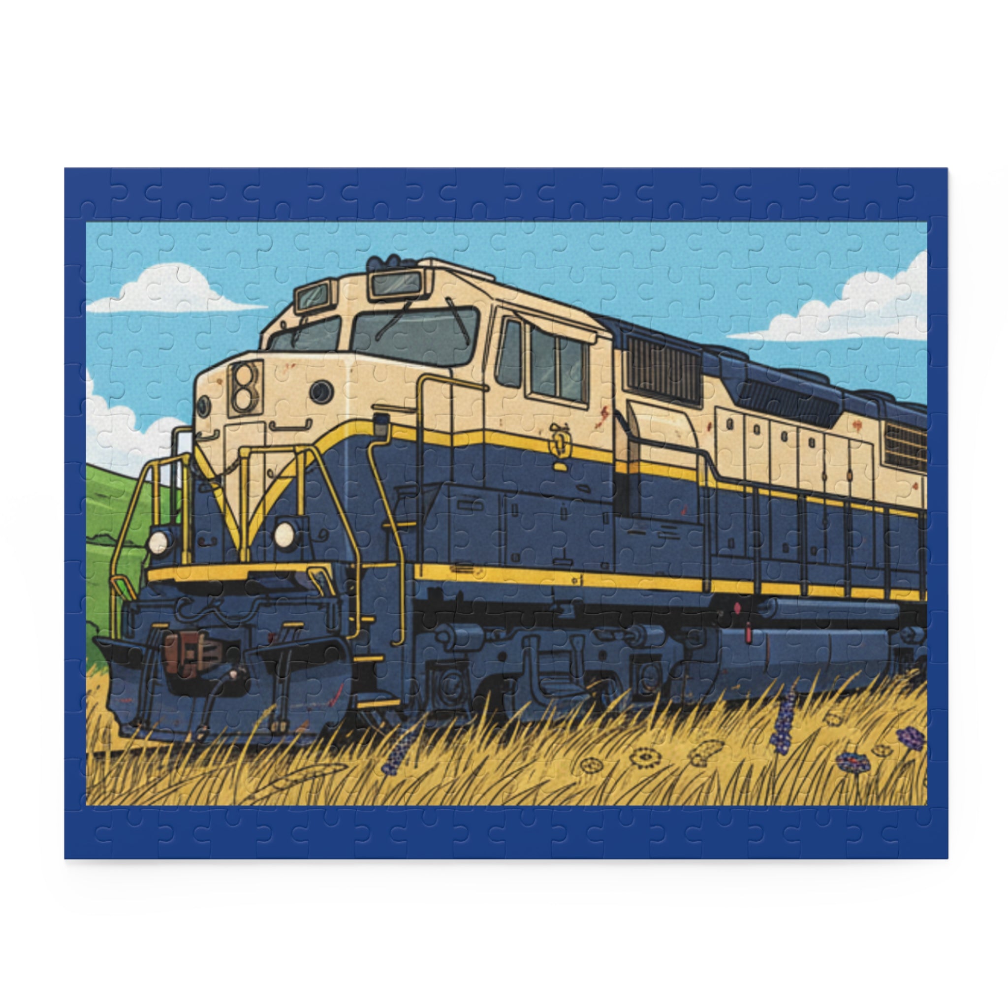 Vintage Locomotive Train Puzzle — 120/252/500-Piece Scenic Railroad Jigsaw