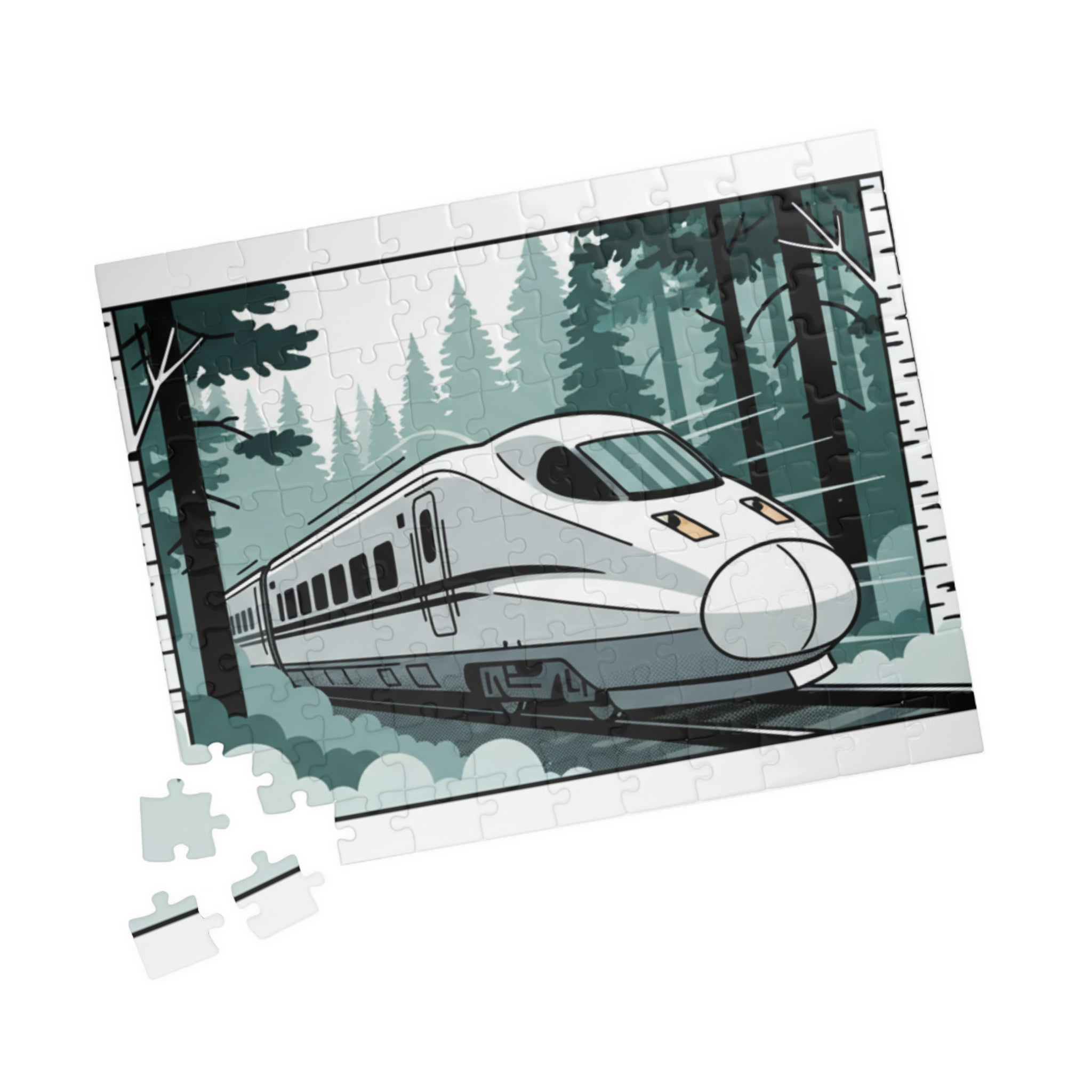 High-Speed Train Puzzle — Scenic Forest Train Jigsaw (110/252/520/1014 pcs)