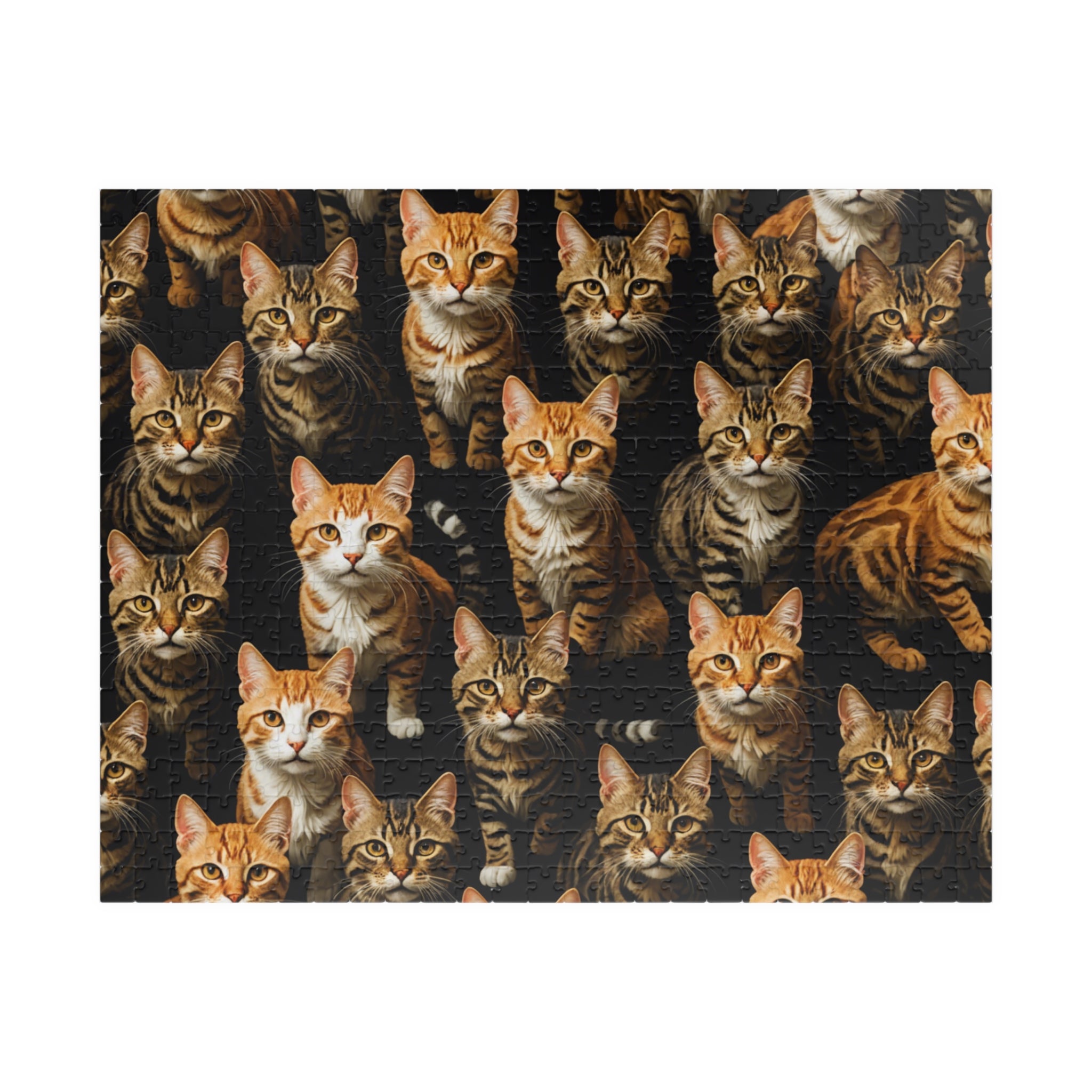 Cat Mosaic Jigsaw Puzzle — Orange Tabby Pattern