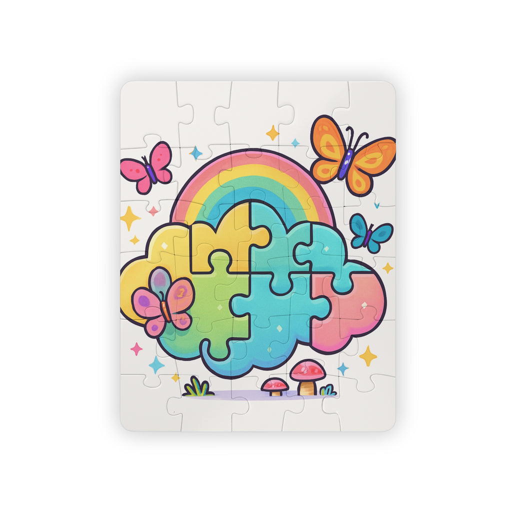Rainbow Cloud Kids Puzzle — 30-Piece Toddler Jigsaw with Butterflies