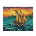 Sailboat Sunset Puzzle — Nautical Ocean Scene Jigsaw (120/252/500 pcs)