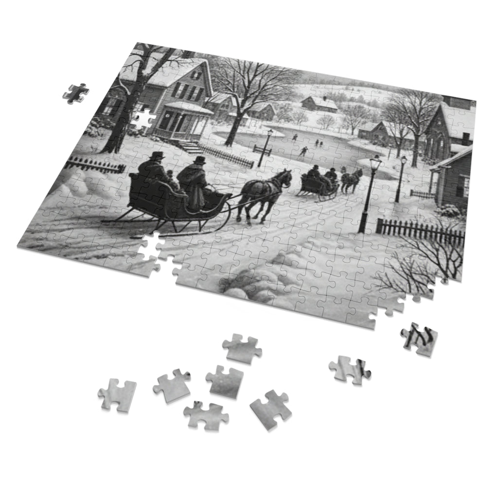 Winter Sleigh Ride Jigsaw Puzzle (with Tin)