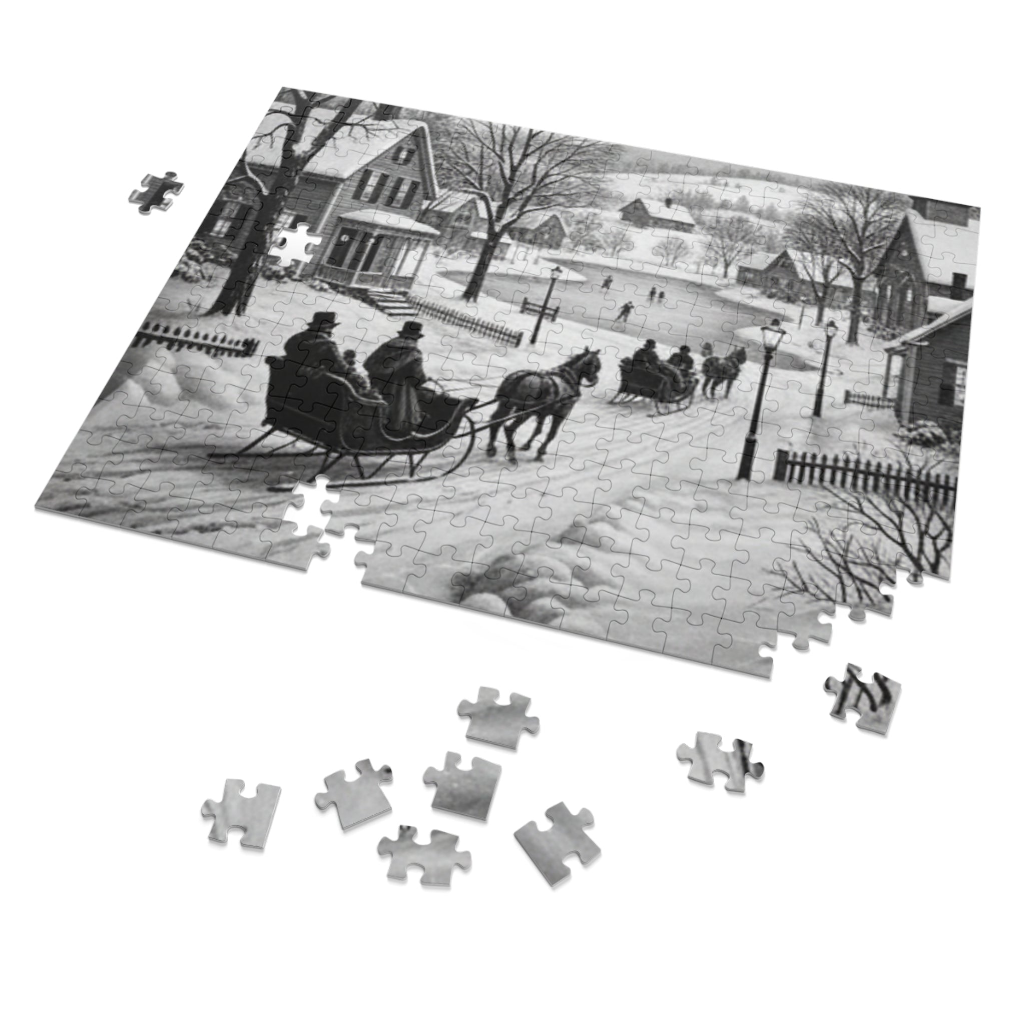 Winter Sleigh Ride Jigsaw Puzzle (with Tin)