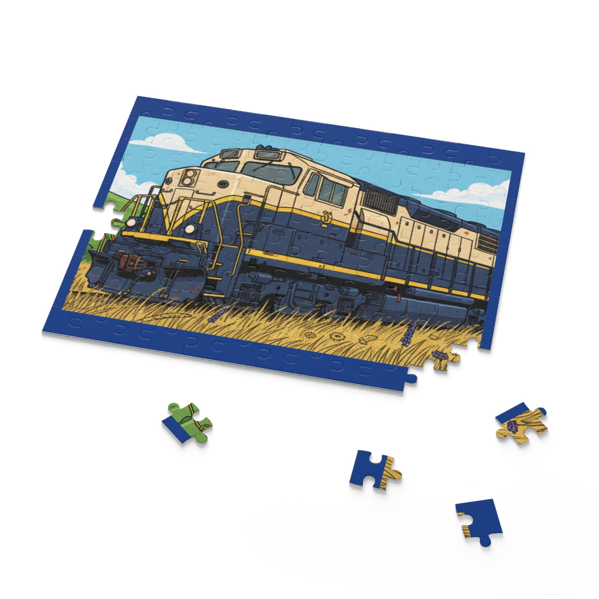 Vintage Locomotive Train Puzzle — 120/252/500-Piece Scenic Railroad Jigsaw