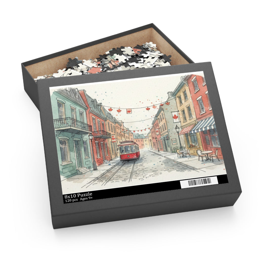 Vintage Streetcar Cityscape Puzzle —