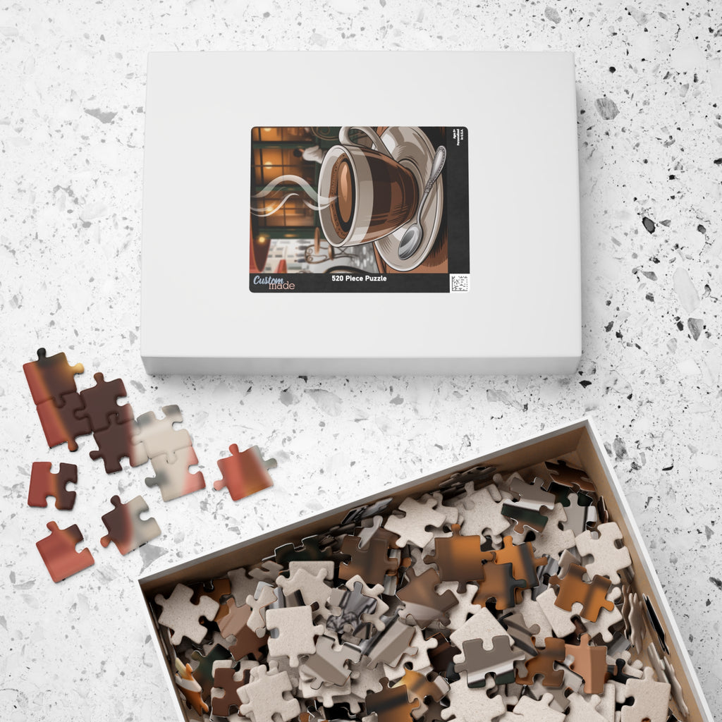 Coffee Shop Puzzle – 110, 252, 520, 1014-piece, Cozy Home Décor, Relaxing Gift for Coffee Lovers, Family Activity, Unique Café Art