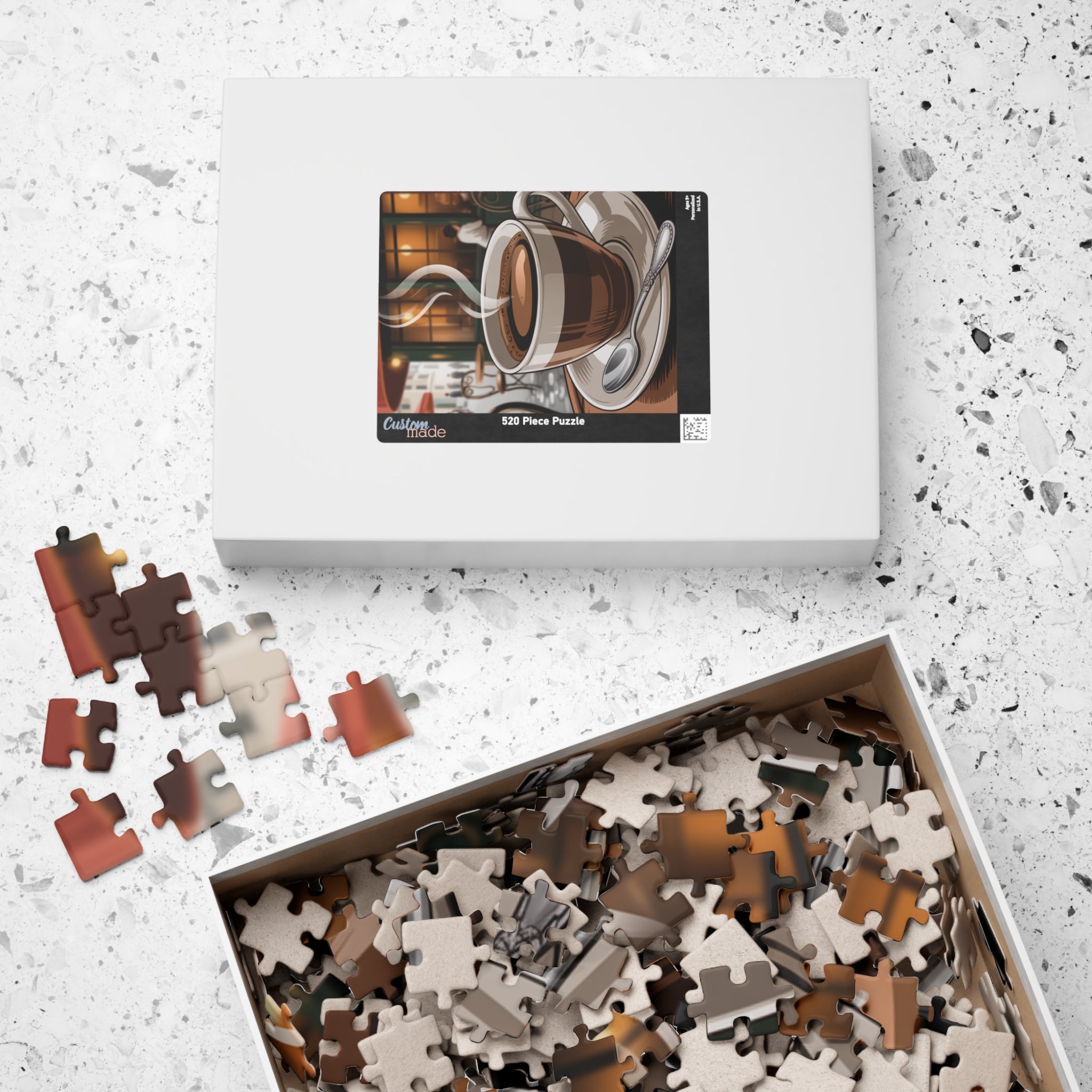 Coffee Shop Puzzle – 110, 252, 520, 1014-piece, Cozy Home Décor, Relaxing Gift for Coffee Lovers, Family Activity, Unique Café Art