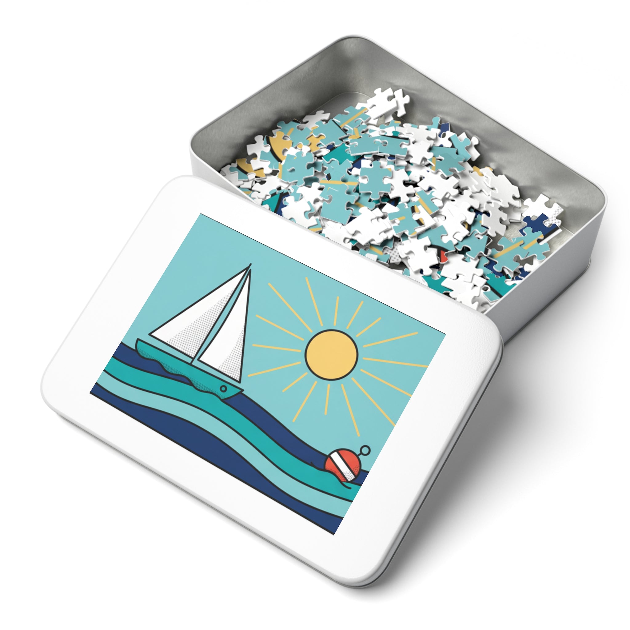 Sailboat Summer Jigsaw Puzzle (Tin Gift Box)