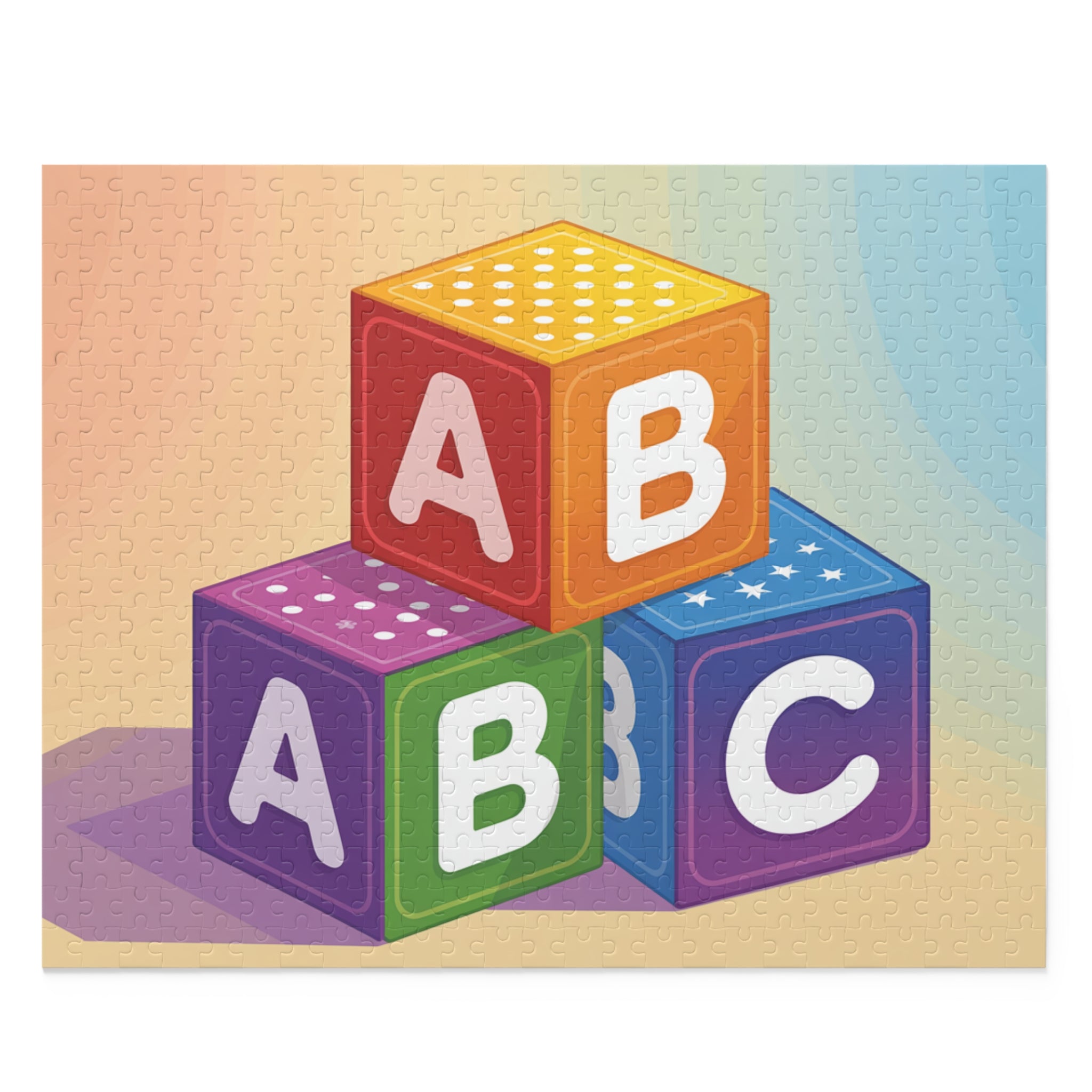 Colorful ABC Blocks Puzzle for Kids, Educational Game, Family Fun Activity, Birthday Gift, Toddler Learning Toy