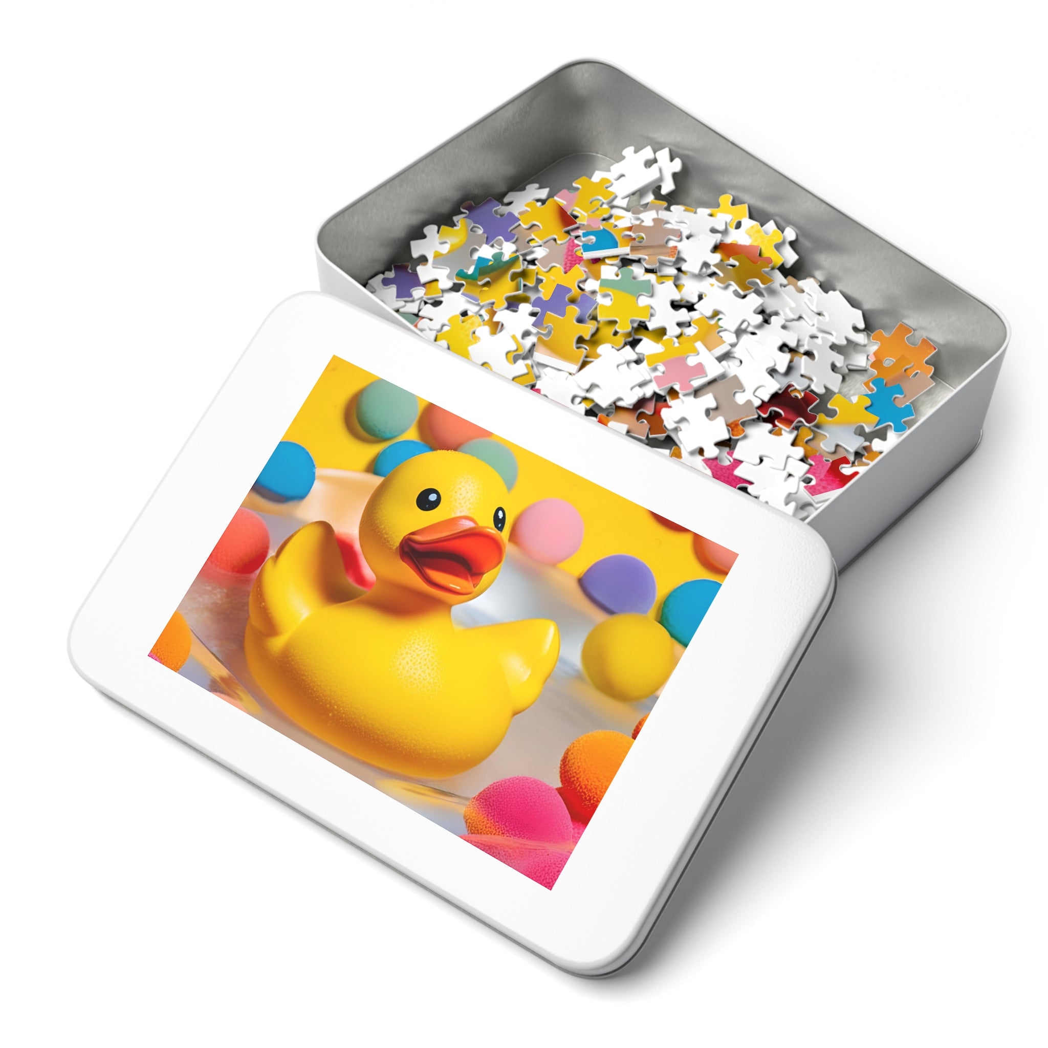 Rubber Duck Bath Toy Jigsaw Puzzle with Tin