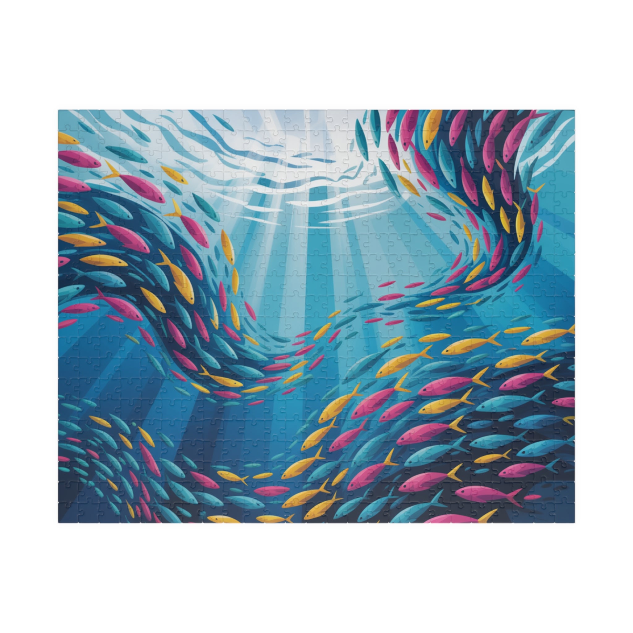 Colorful Fish Swimming Puzzle - Perfect for Relaxation, Family Fun, Educational Activity, Gift for All Ages, Decor