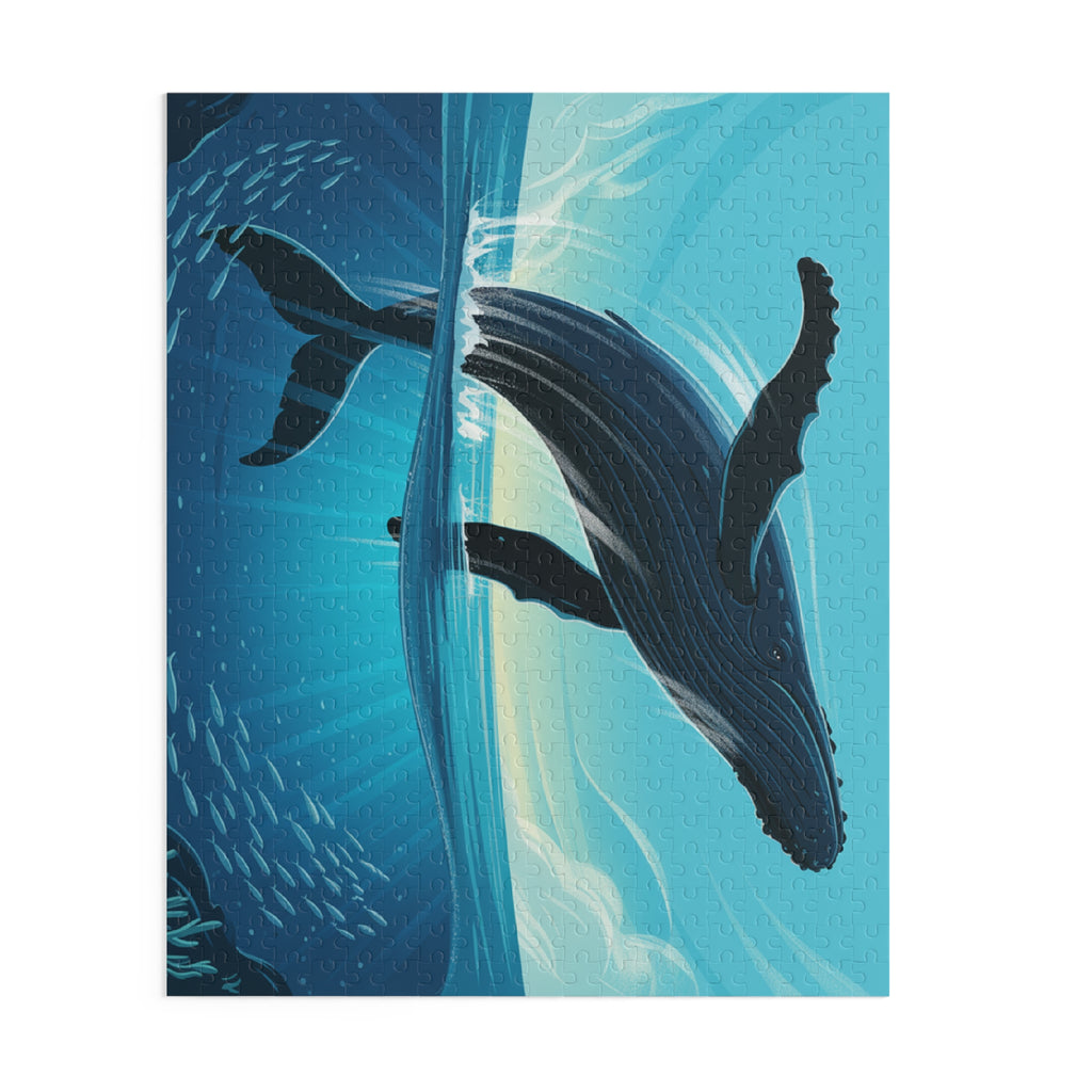Whale Puzzle Adventure | 120, 252, 500-Piece Jigsaw Puzzles, Ocean Lovers Gift, Stress Relief Activity, Family Fun, Unique Home Decor
