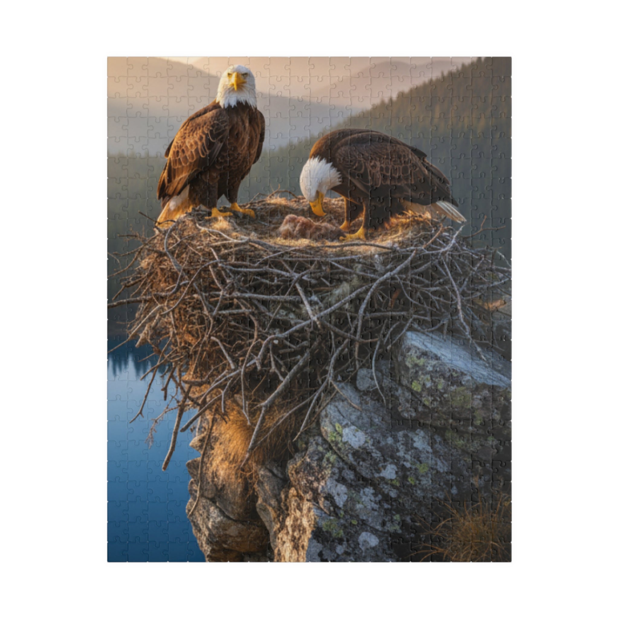 Bald Eagle Nest Jigsaw Puzzle — Scenic Wildlife Puzzle (110/252/520/1014 pcs)