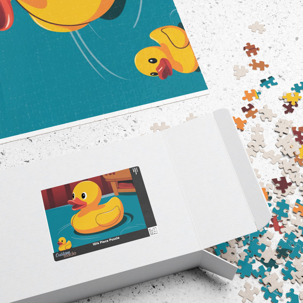 Cute Rubber Duck Puzzle for Kids, Fun Family Activity, Baby Shower Gift, Educational Toy, 110-1014 Piece Options