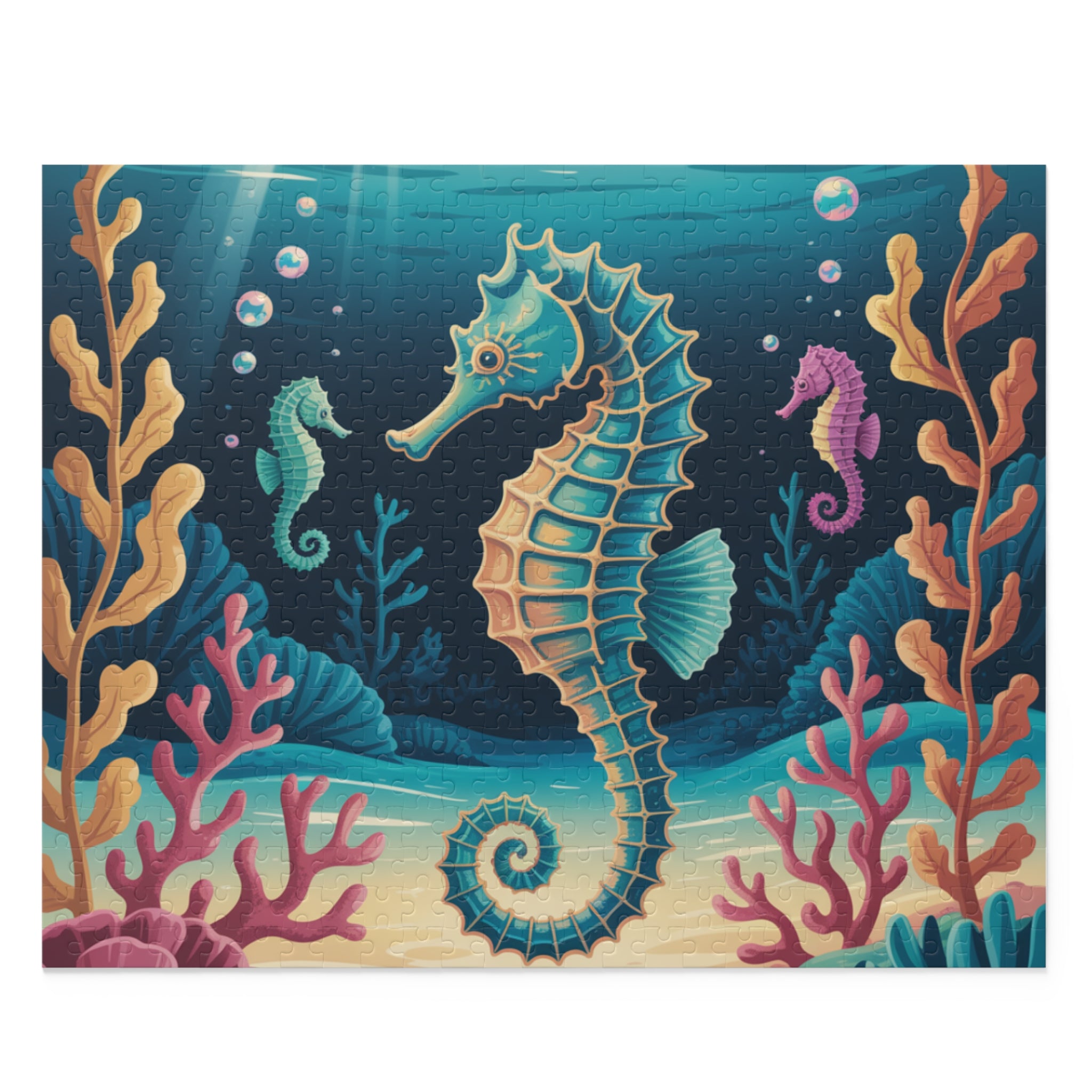 Seahorse Puzzle Adventure - Ocean-Themed 500-Piece Jigsaw, Marine Life Decor, Family Fun Activity, Perfect Gift for Kids & Adults